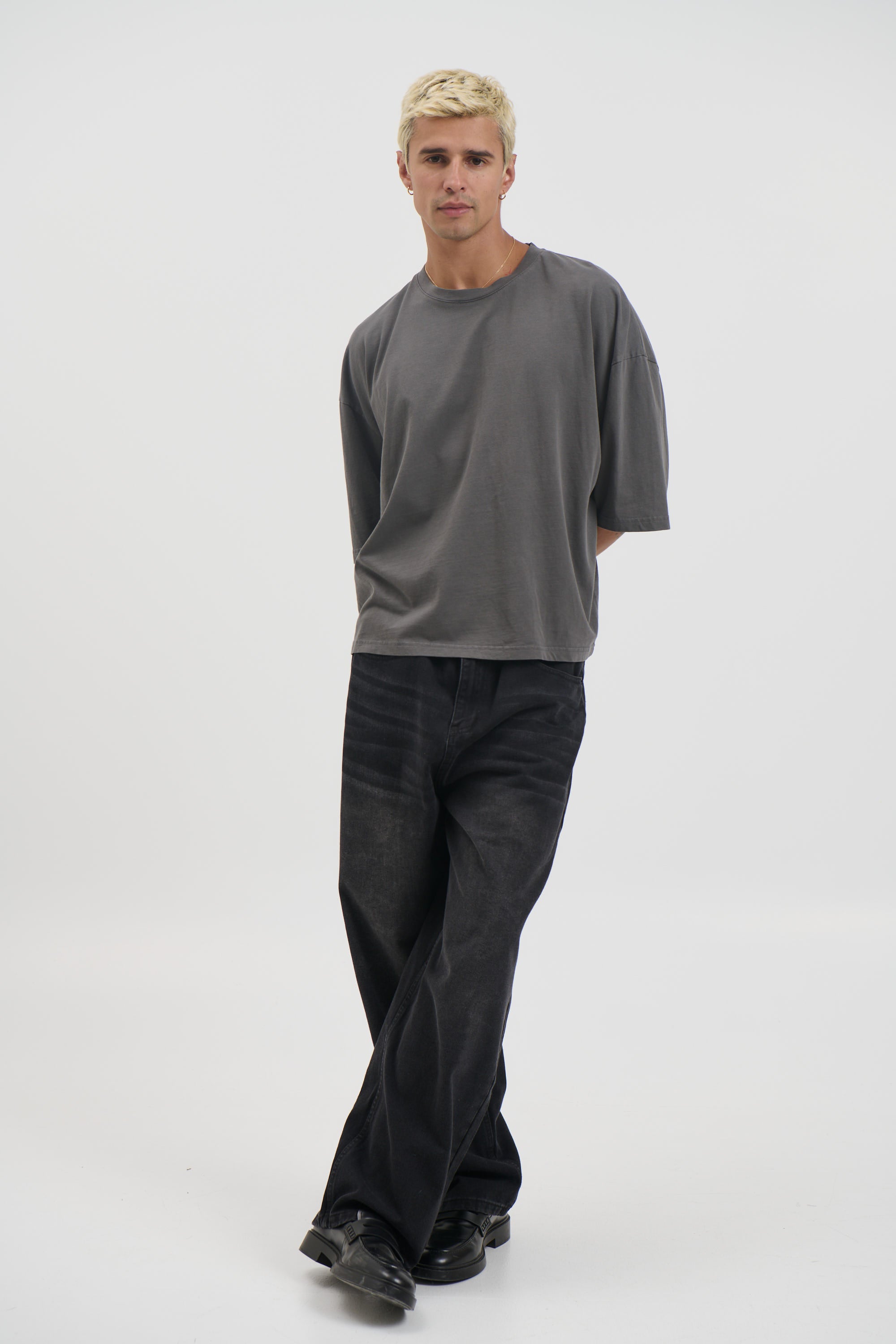 NTH Crop Box Tee Charcoal