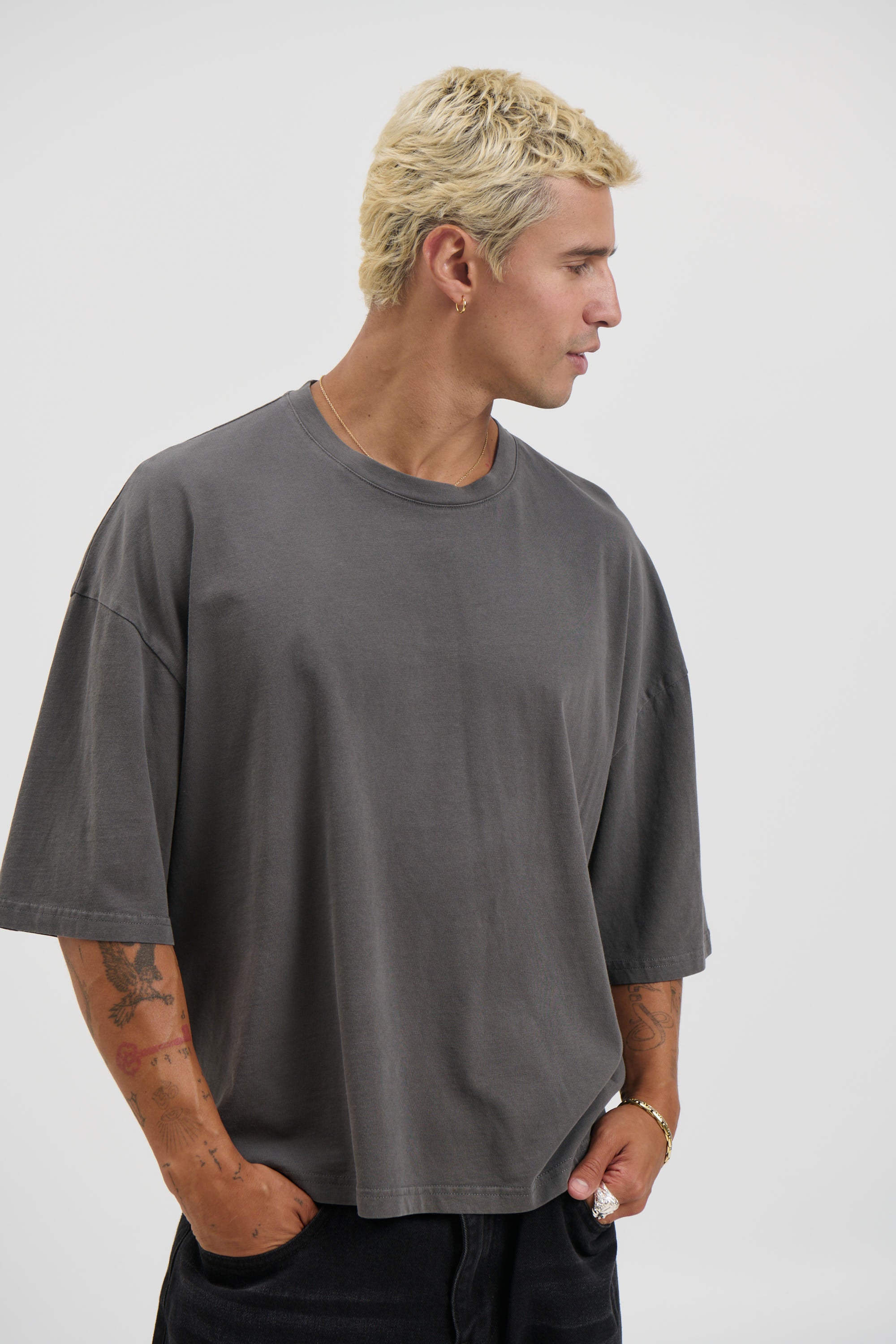 NTH Crop Box Tee Charcoal