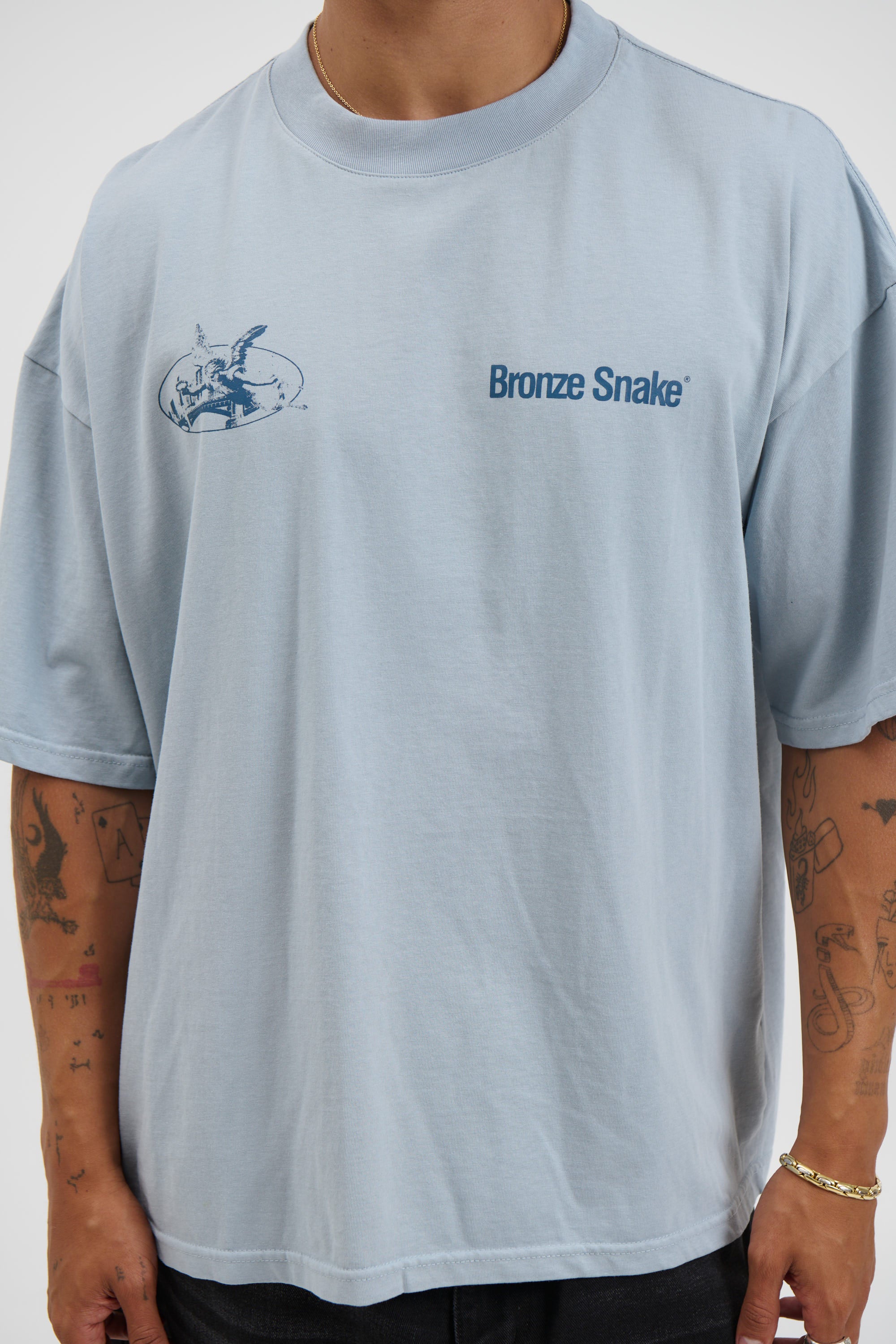 Bronze Snake Melb Tee Baby Blue