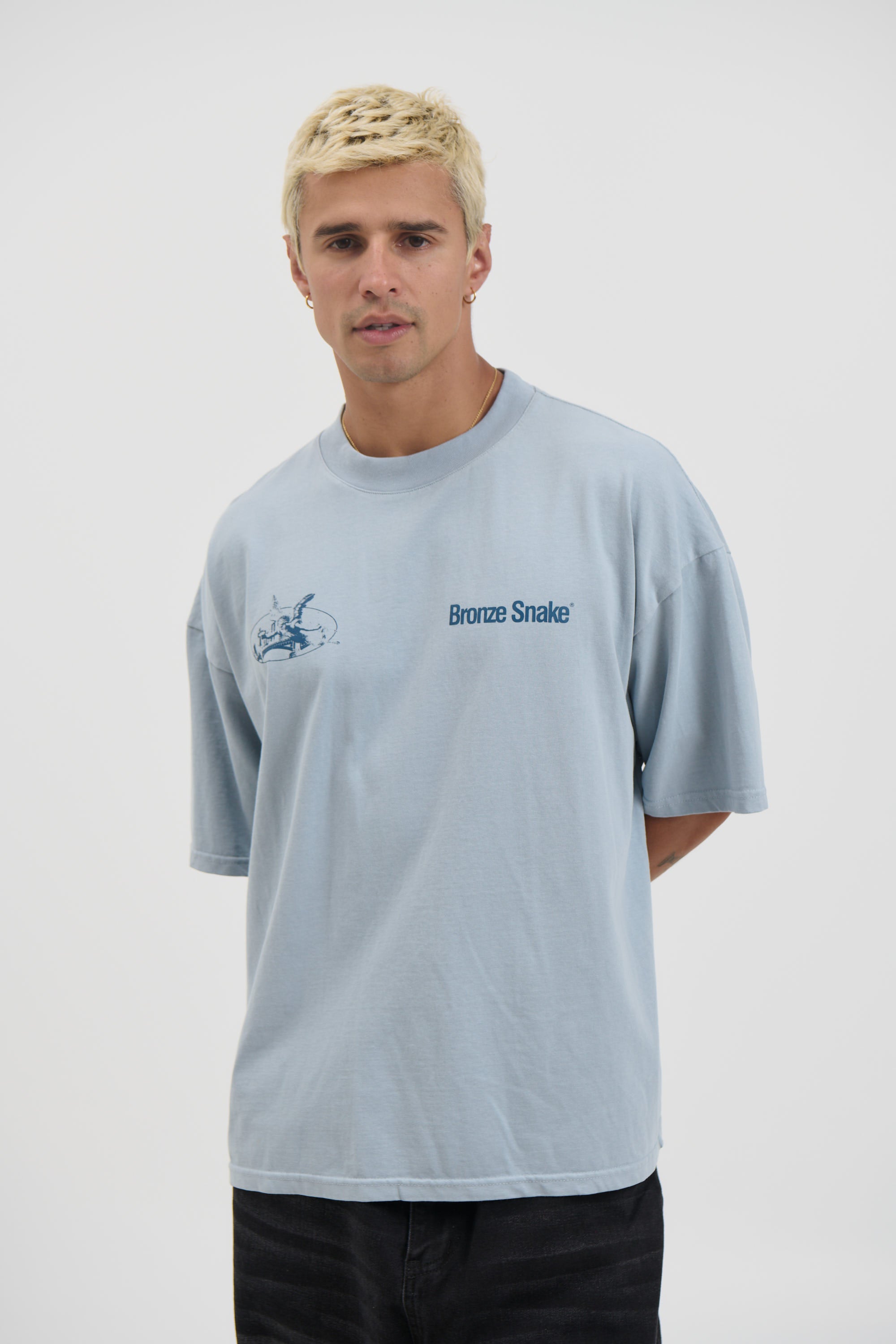 Bronze Snake Melb Tee Baby Blue