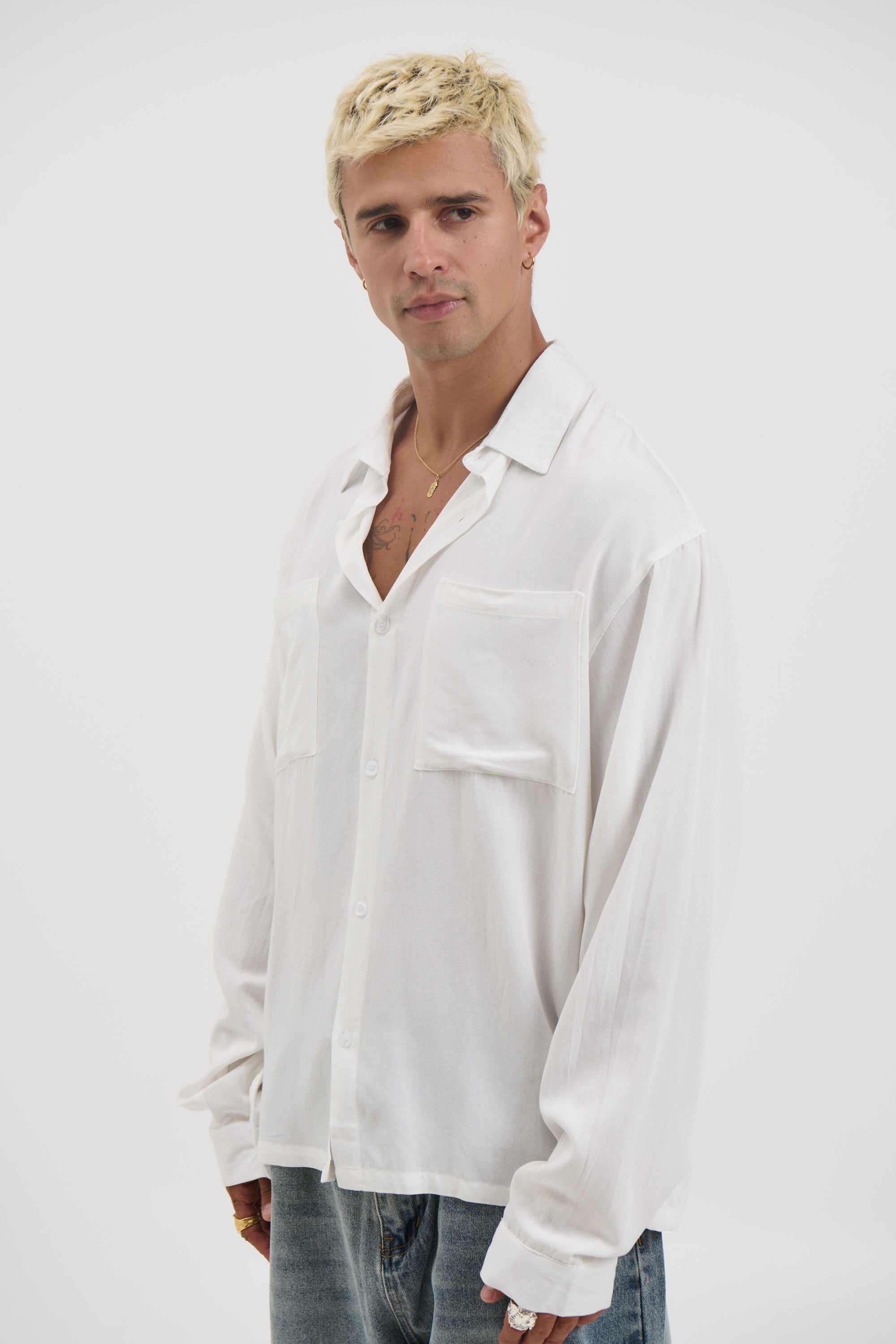 Miles Stripe Shirt White