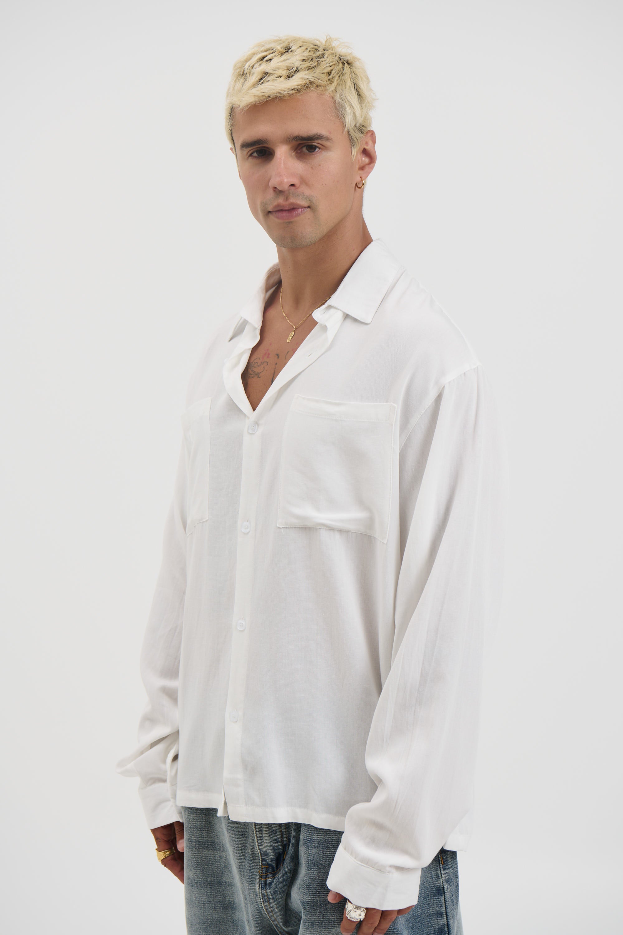 Miles Stripe Shirt White