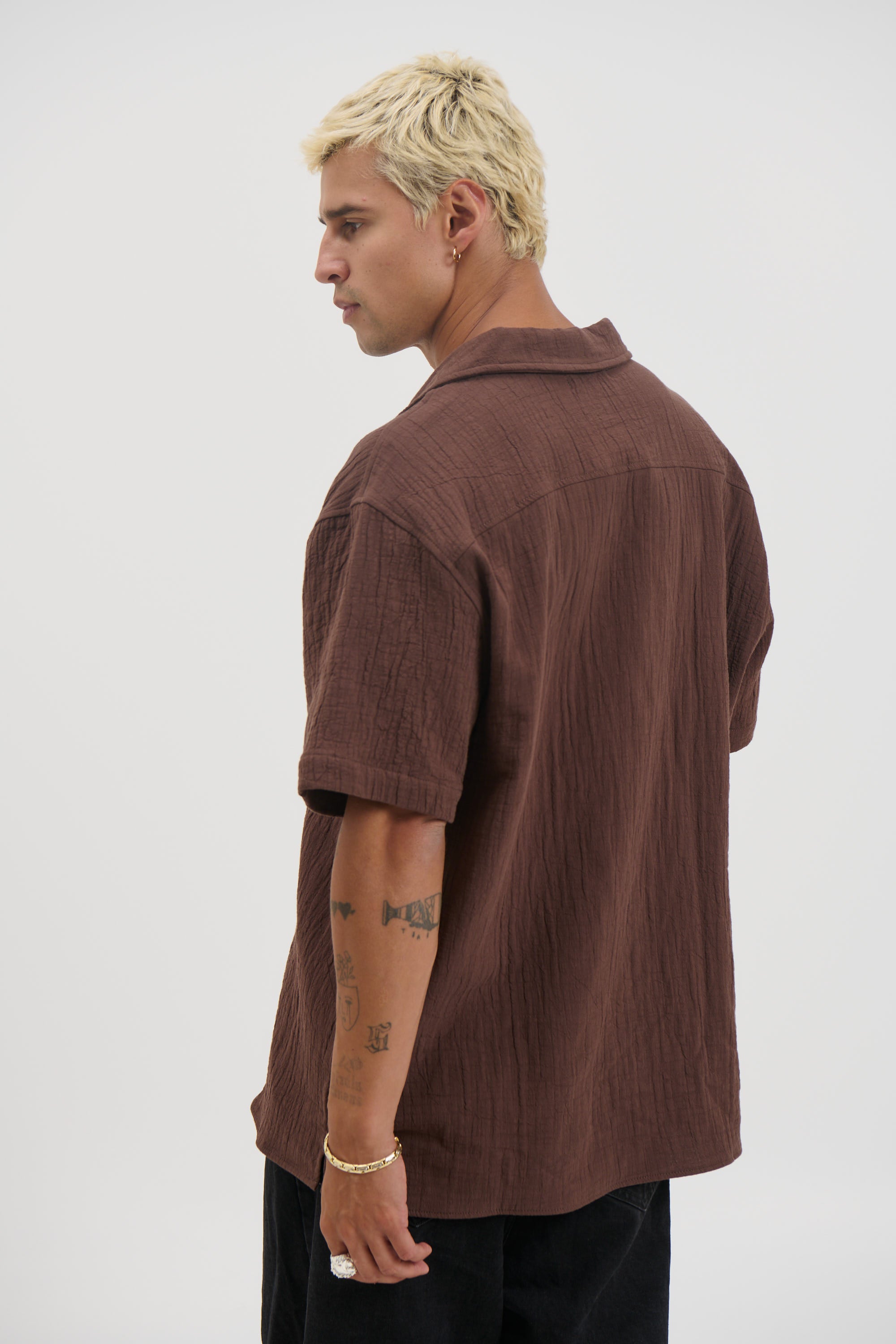 Soft Textured Shirt Choc