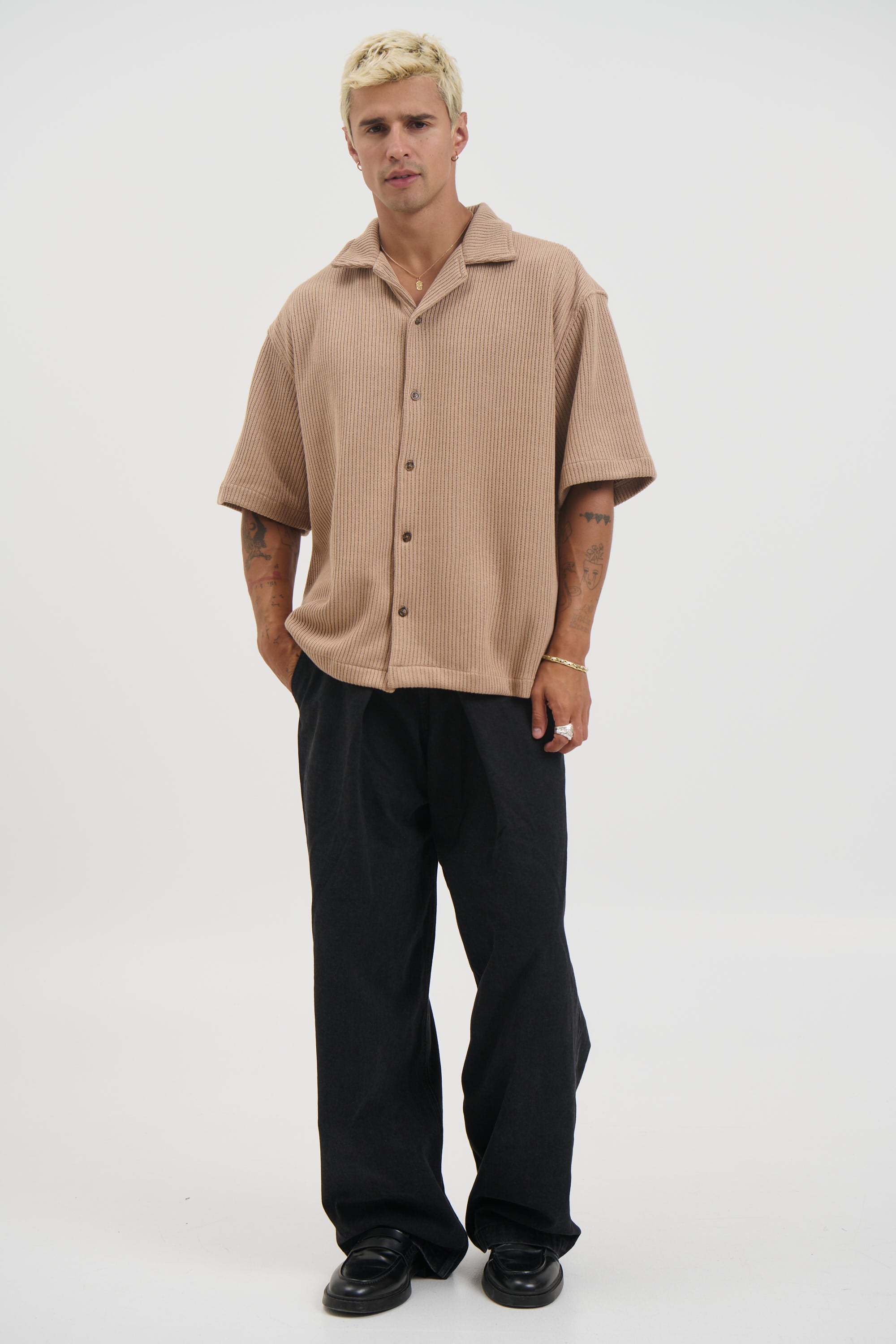 Chad Knitted Shirt Mocha