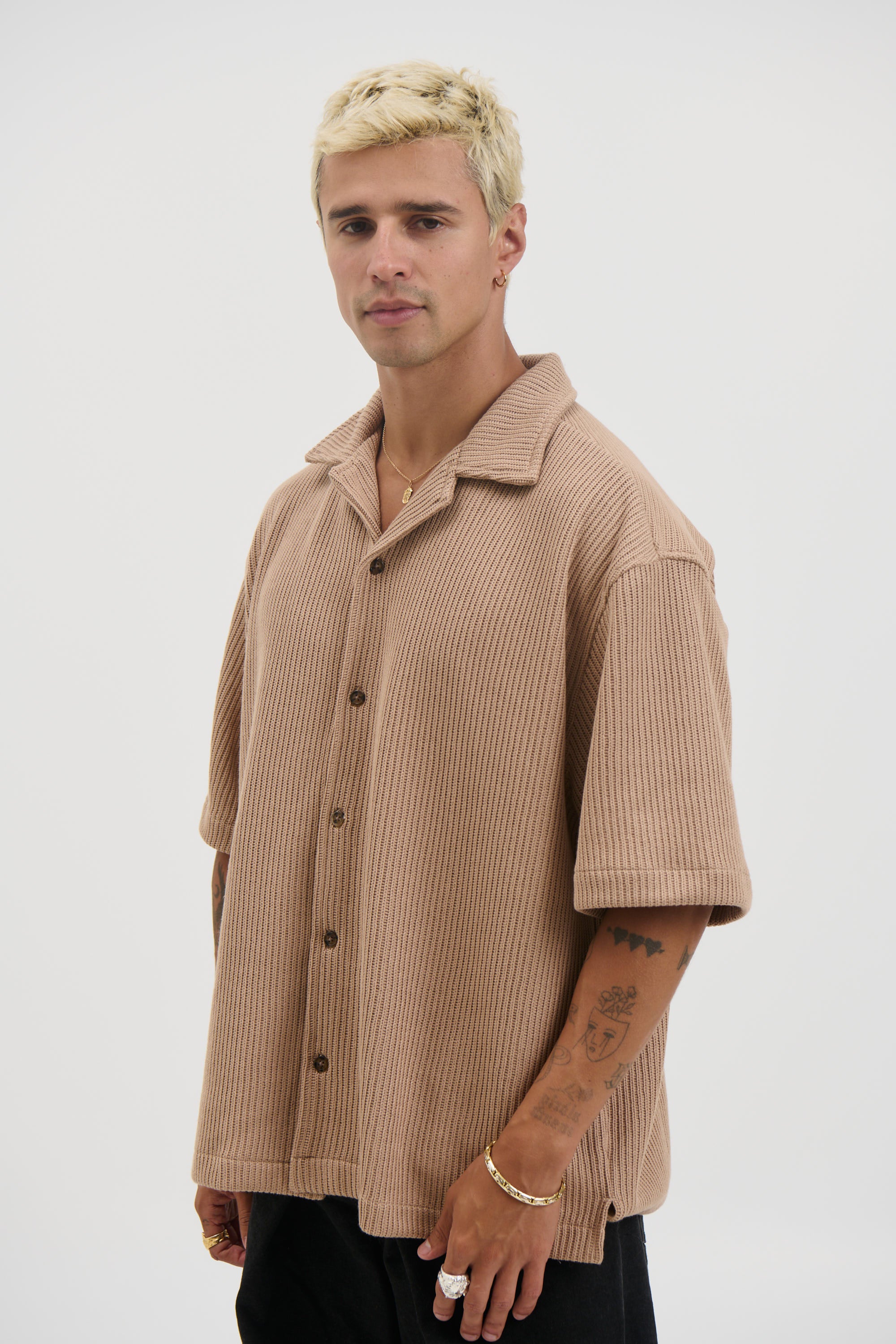 Chad Knitted Shirt Mocha