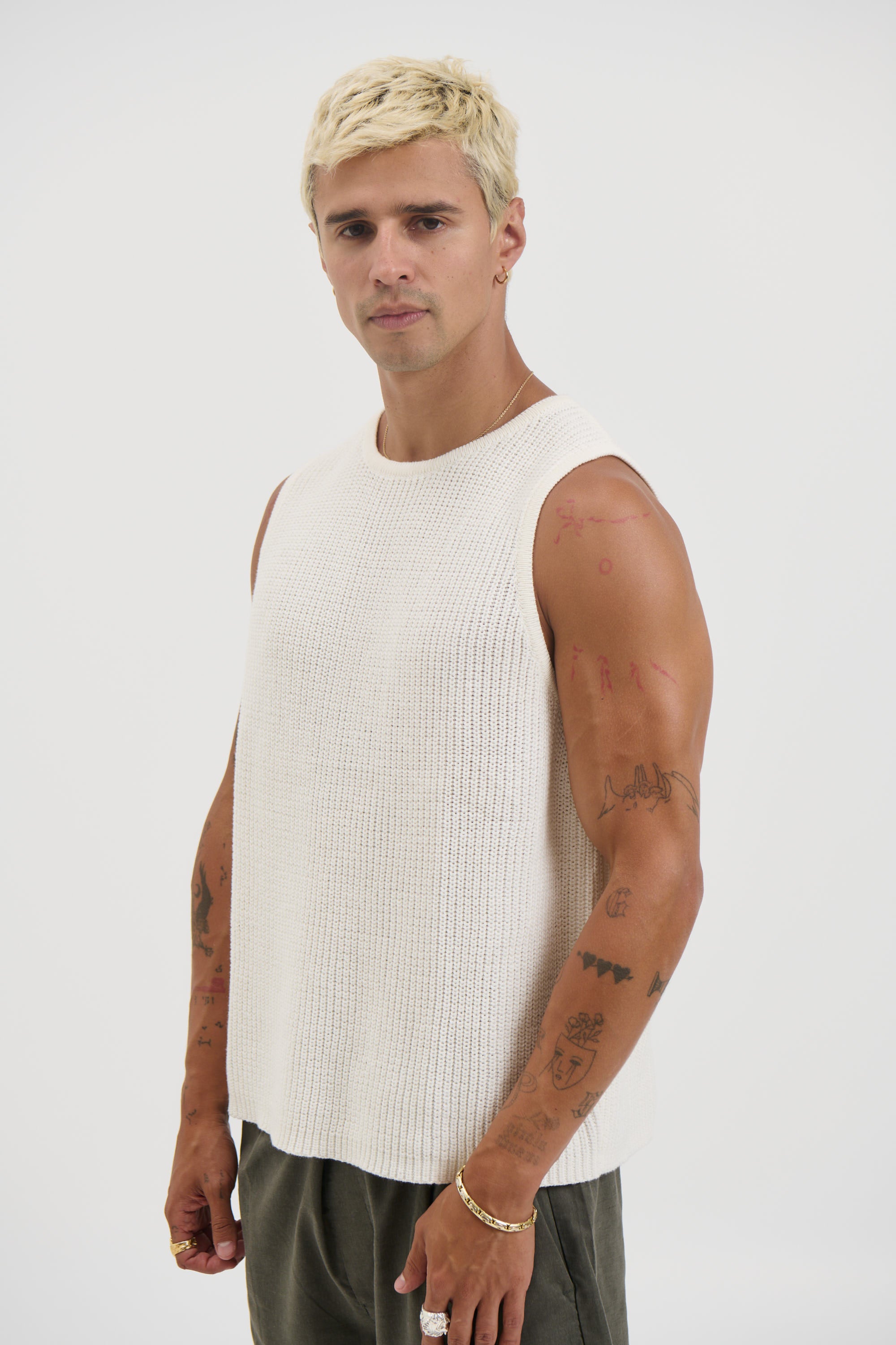 NTH Chunky Knit Tank Ivory