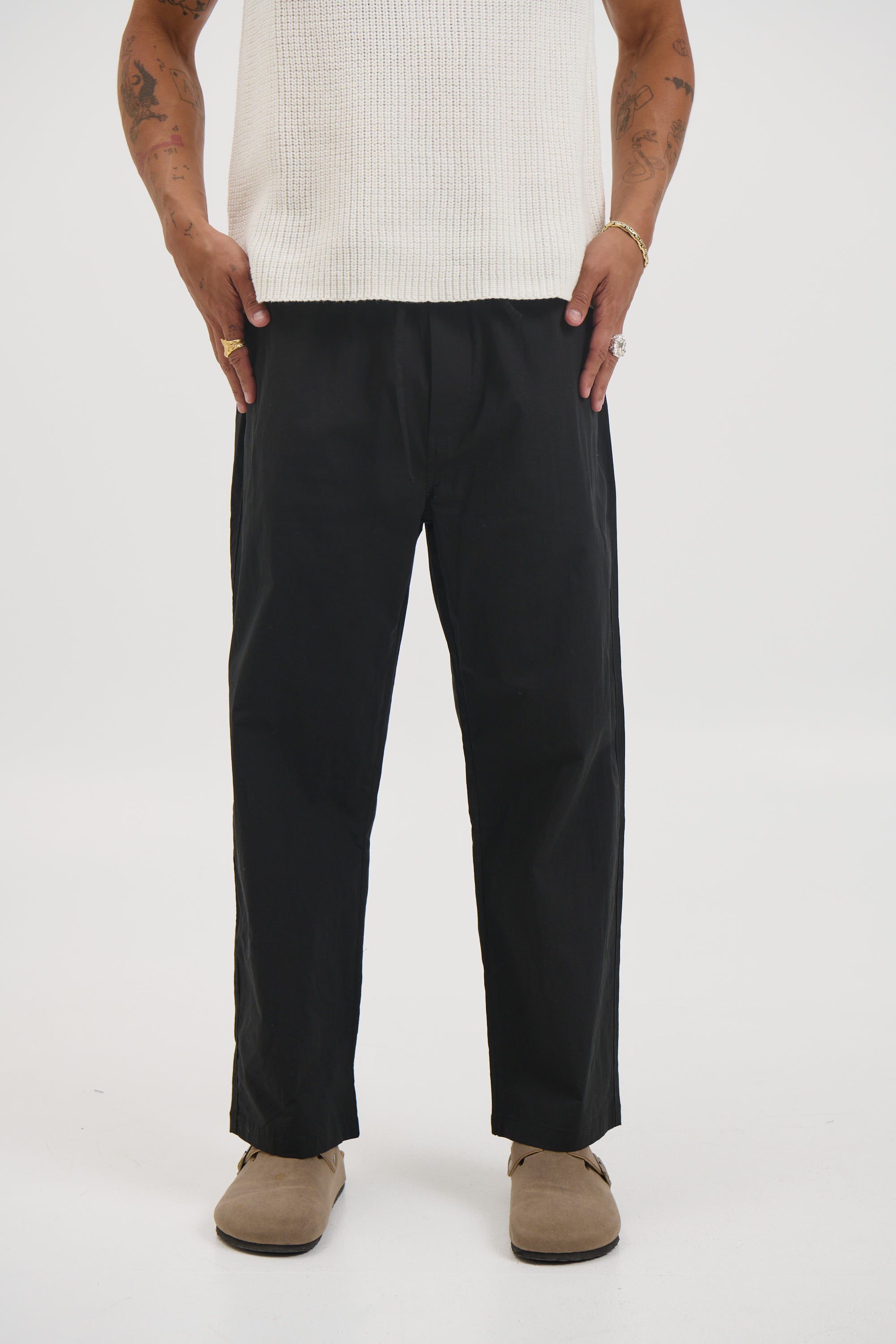 Andy Relaxed Cotton Pant Black