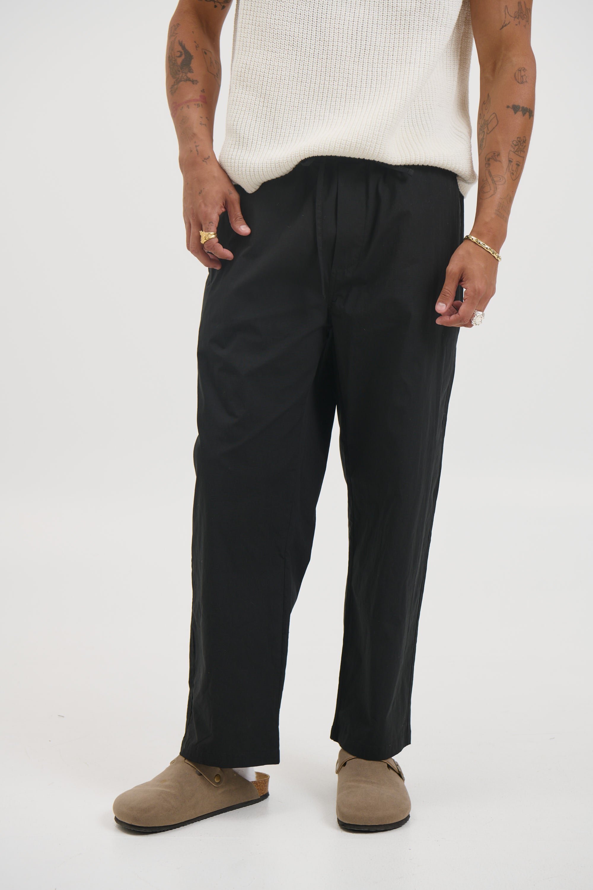 Andy Relaxed Cotton Pant Black