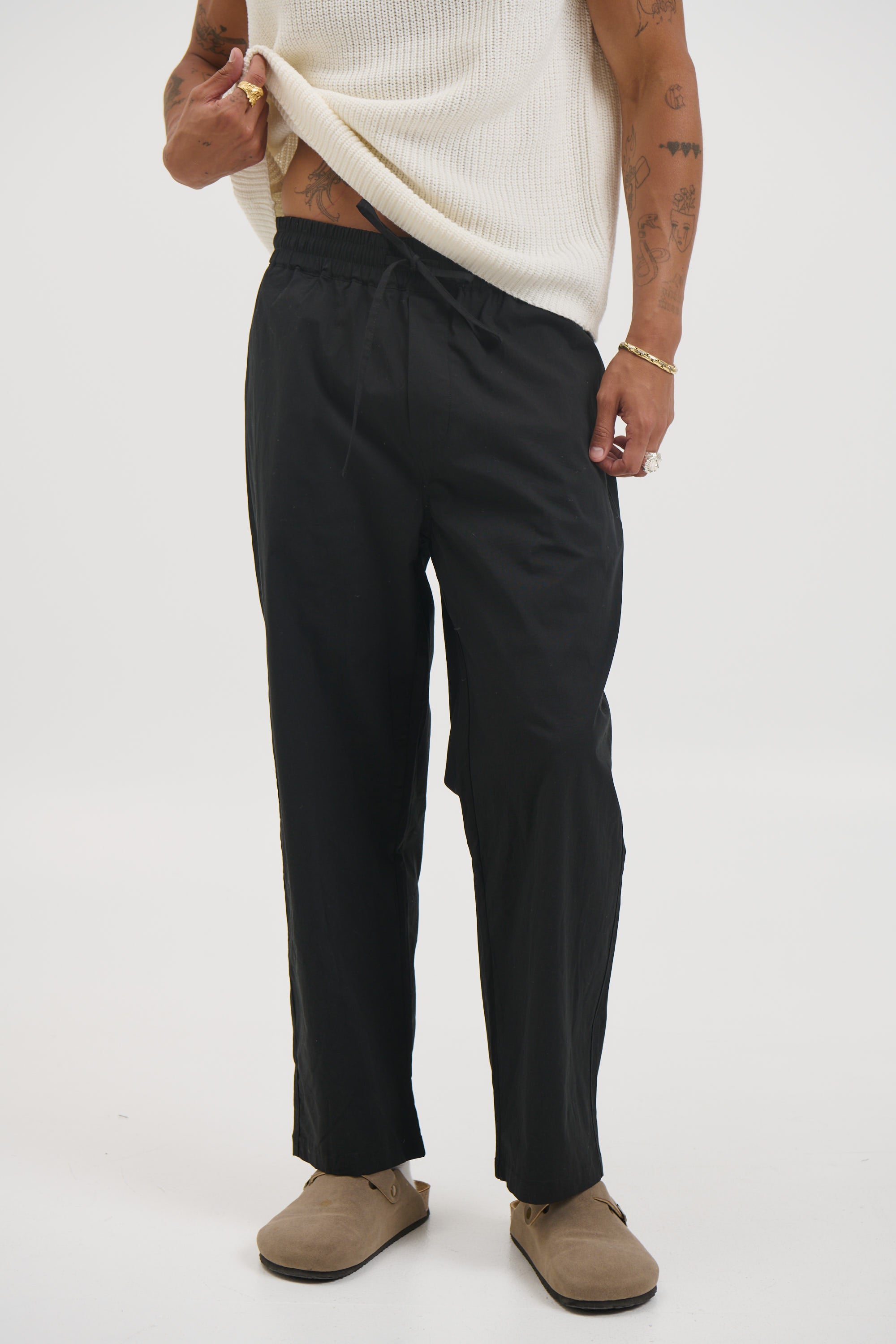 Andy Relaxed Cotton Pant Black