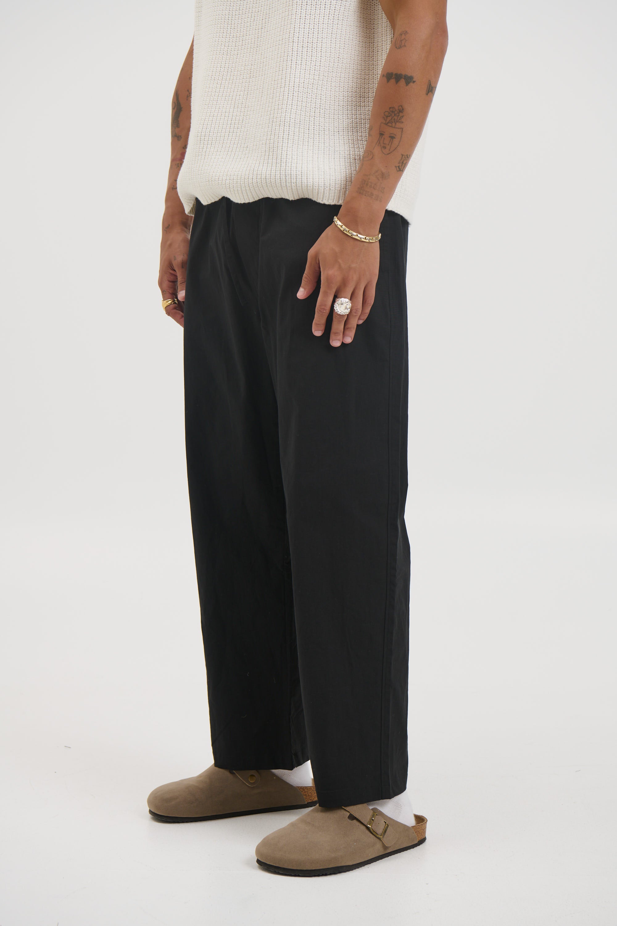 Andy Relaxed Cotton Pant Black