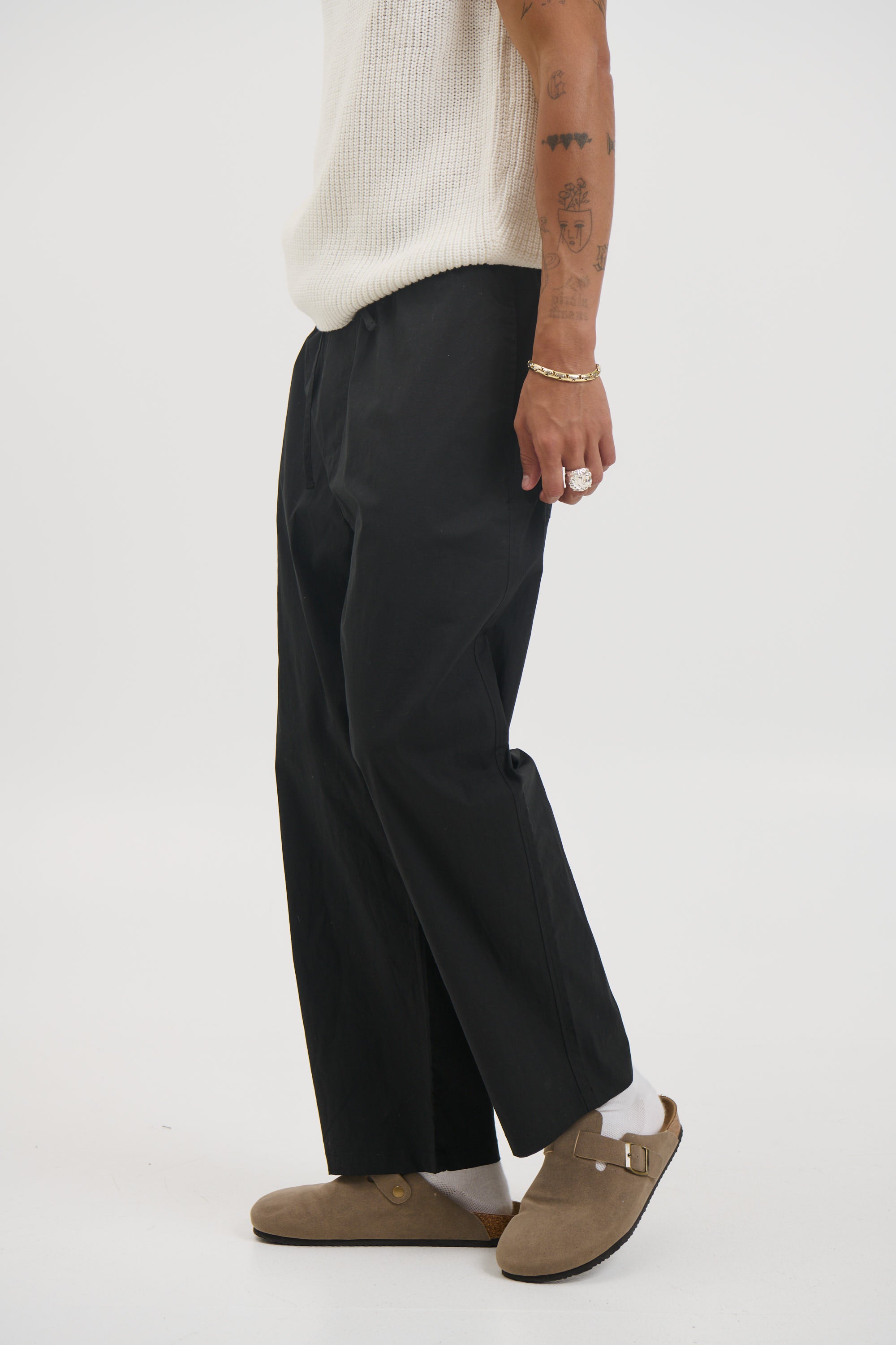 Andy Relaxed Cotton Pant Black