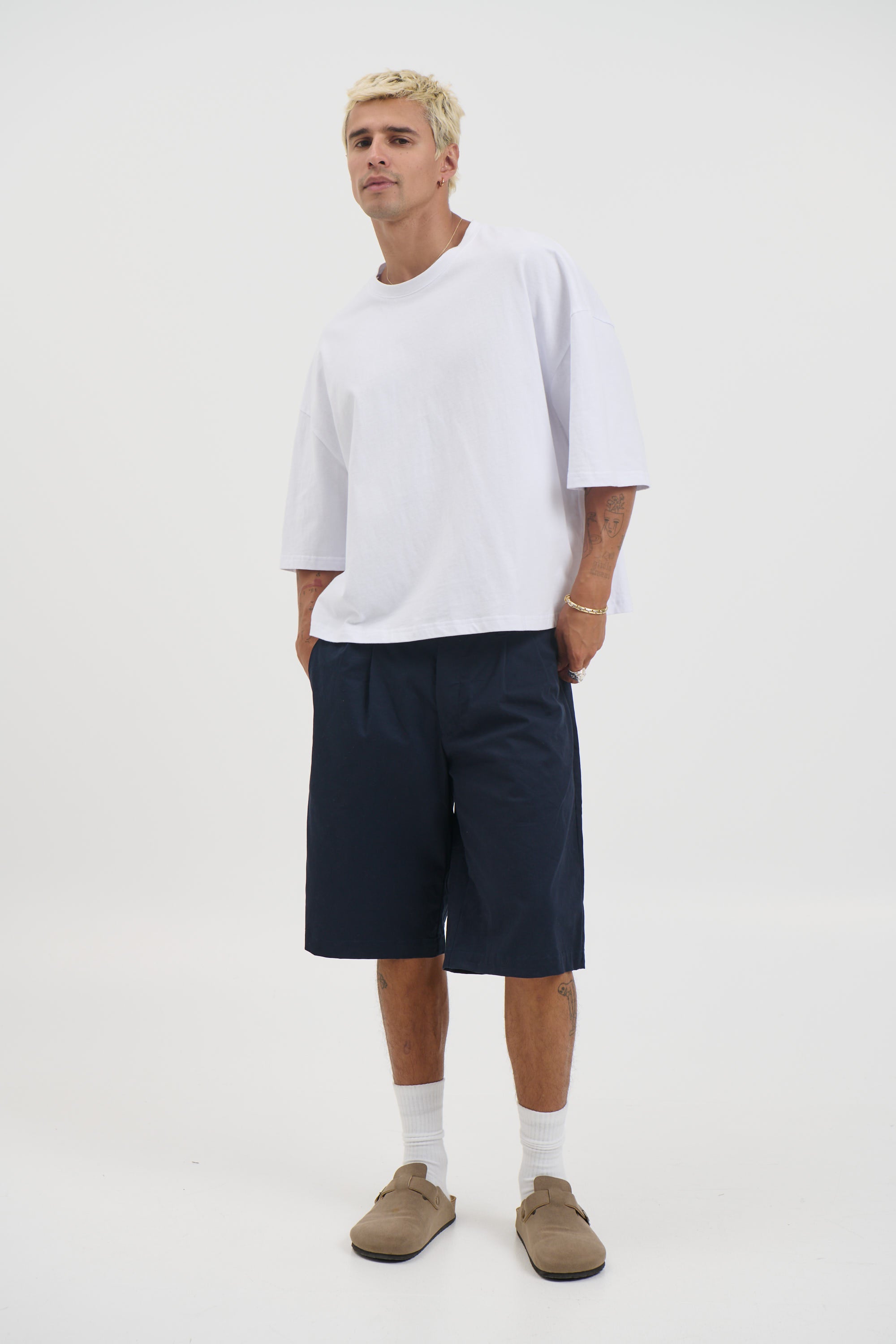 パンツ Private brand Snake Nylon Baggy Shorts Sonny Baggy Short Navy