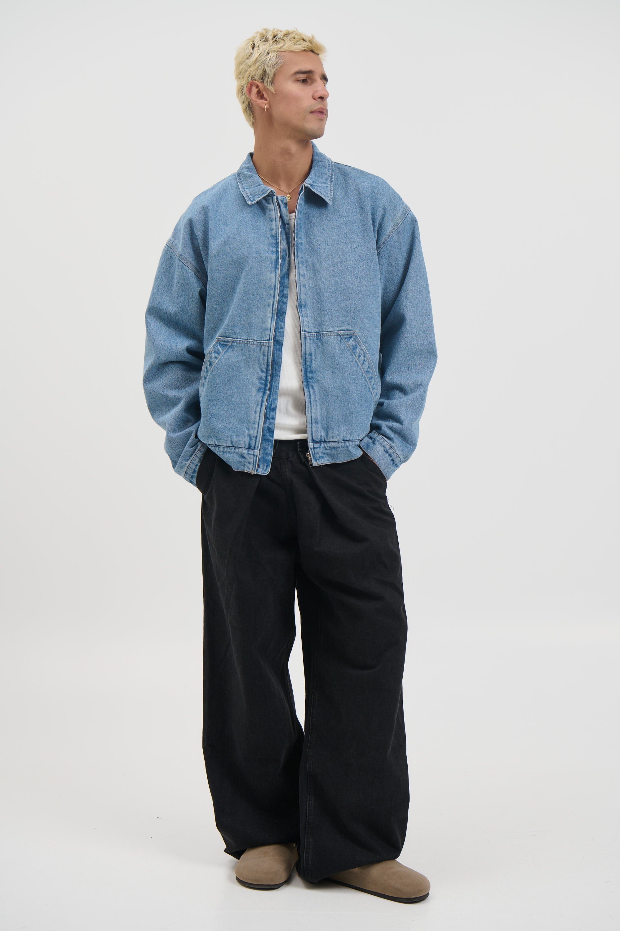Denim Structure Jacket Blue