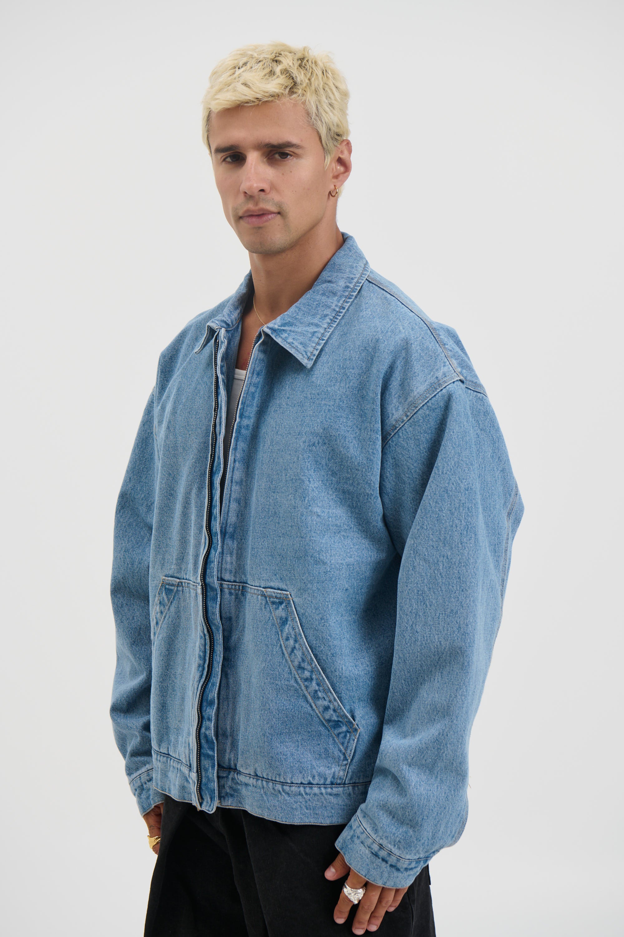 Denim Structure Jacket Blue