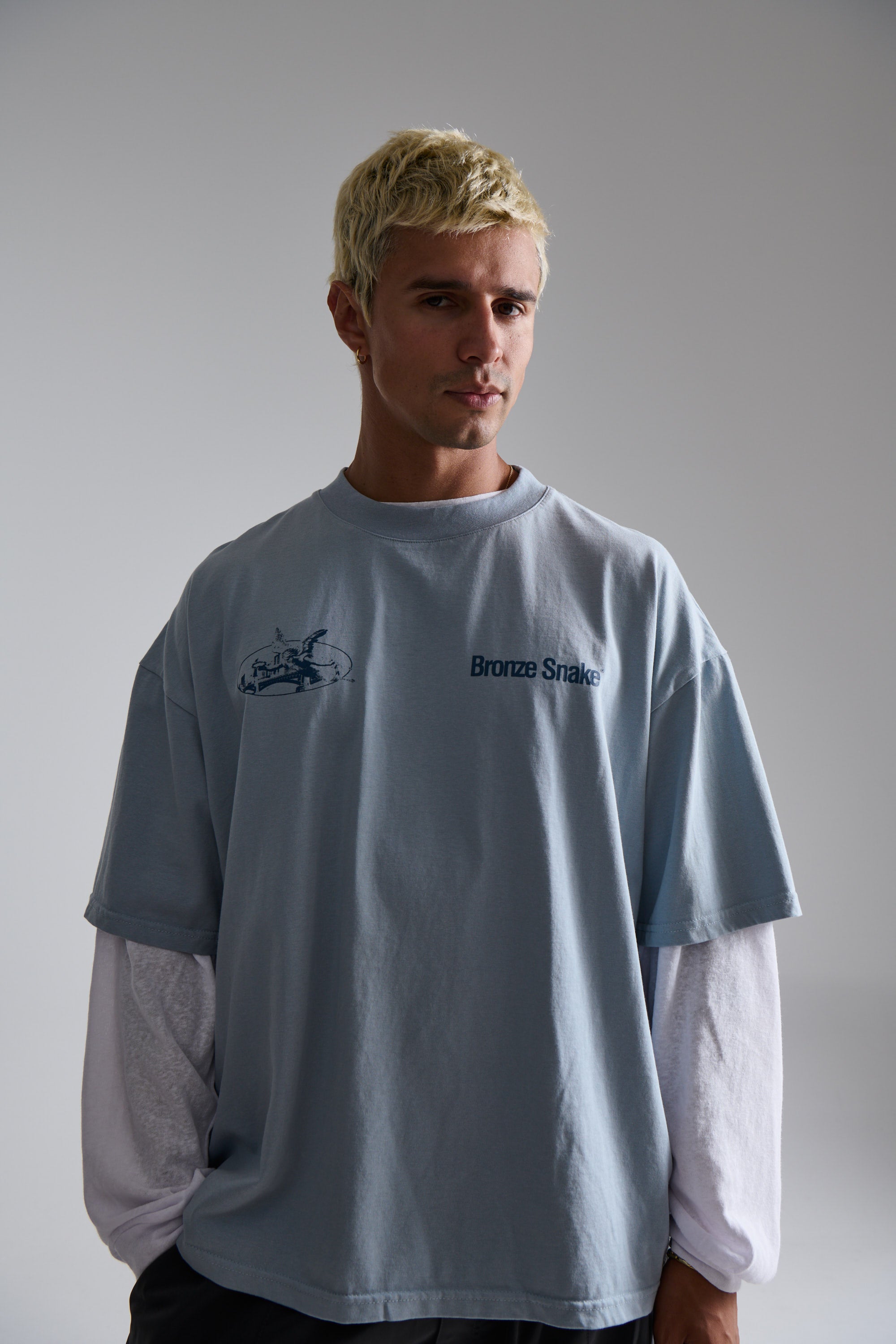 Bronze Snake Melb Tee Baby Blue
