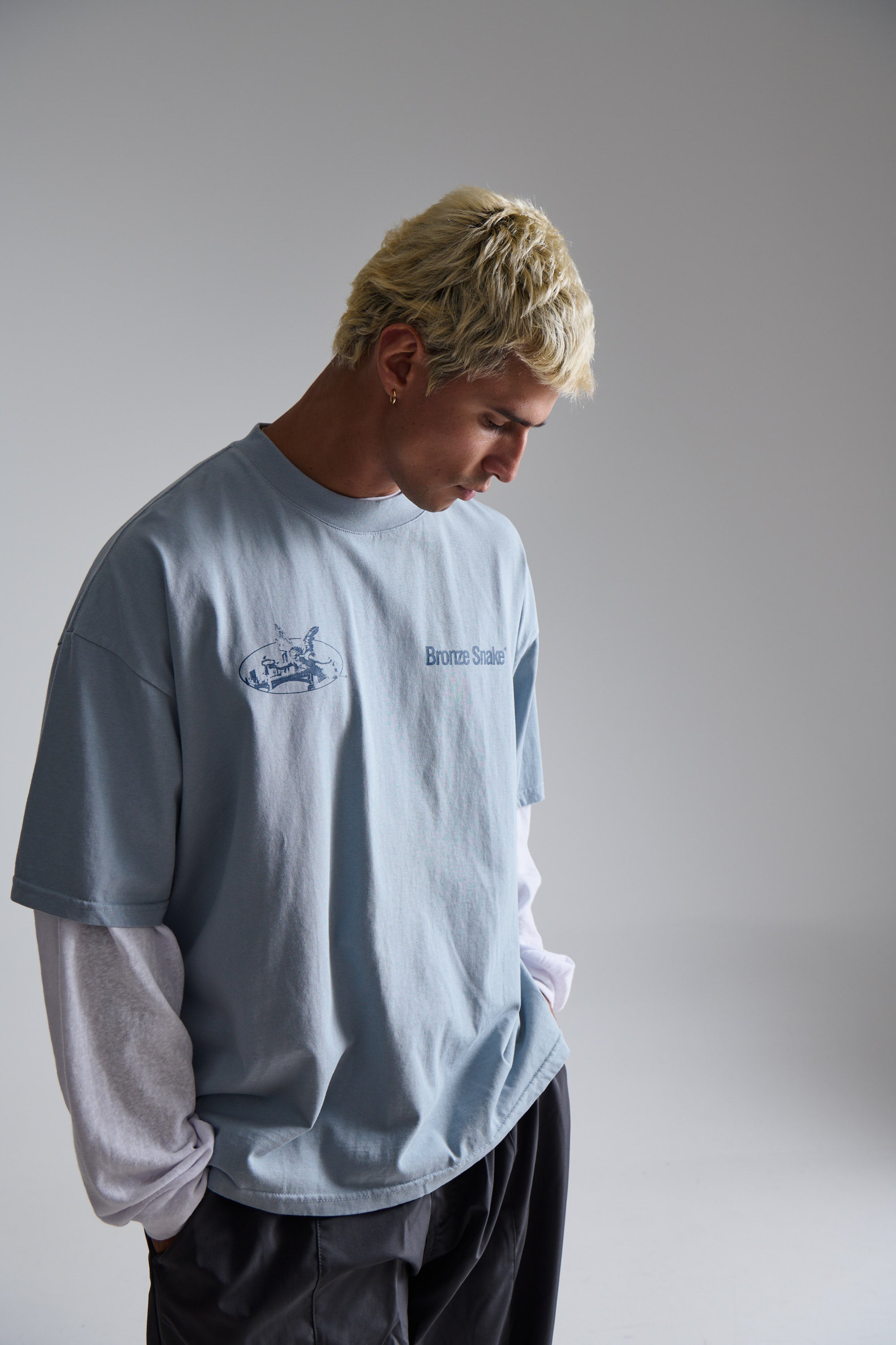 Bronze Snake Melb Tee Baby Blue