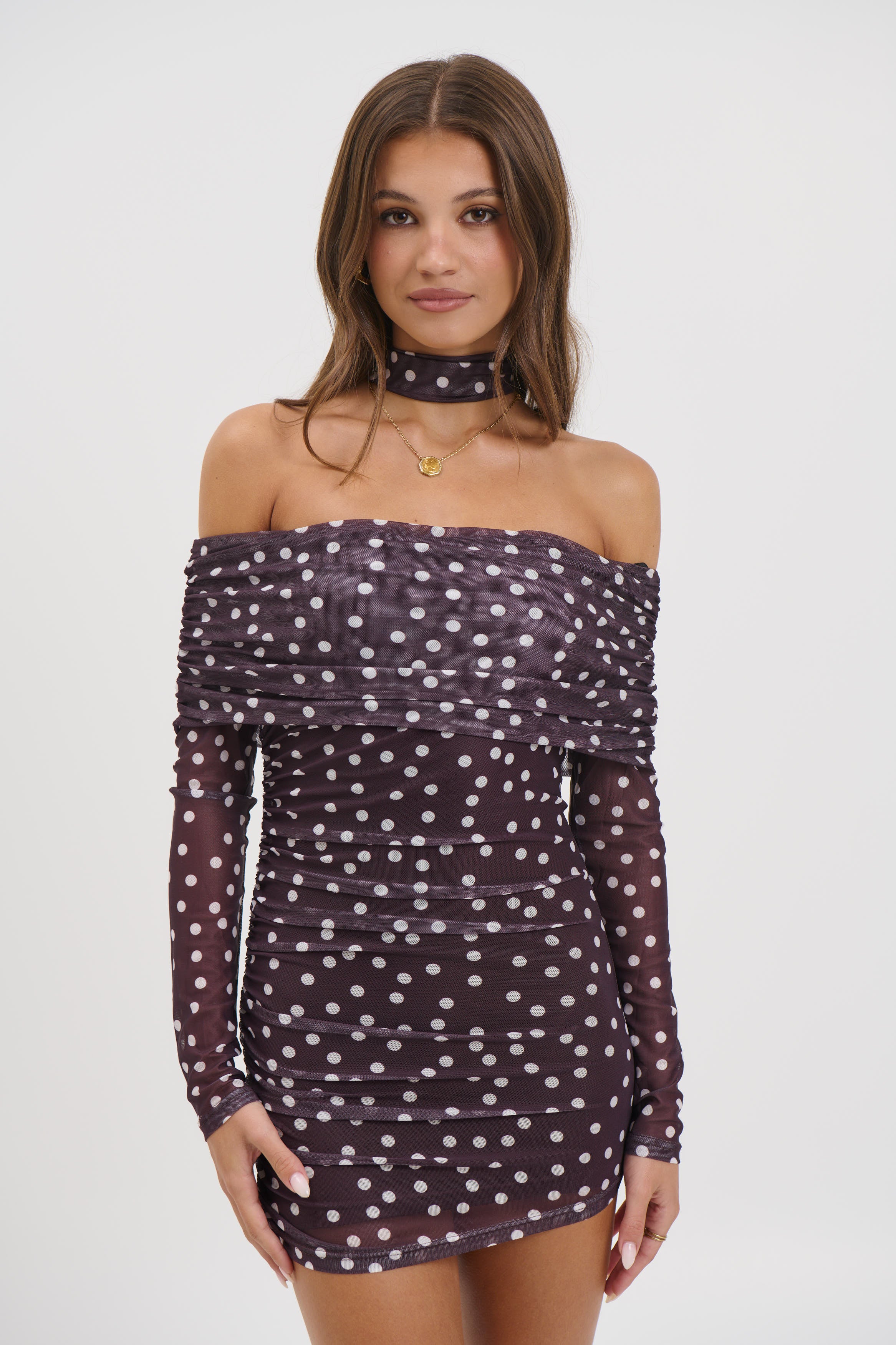 Nicolina Mini Dress Coffee