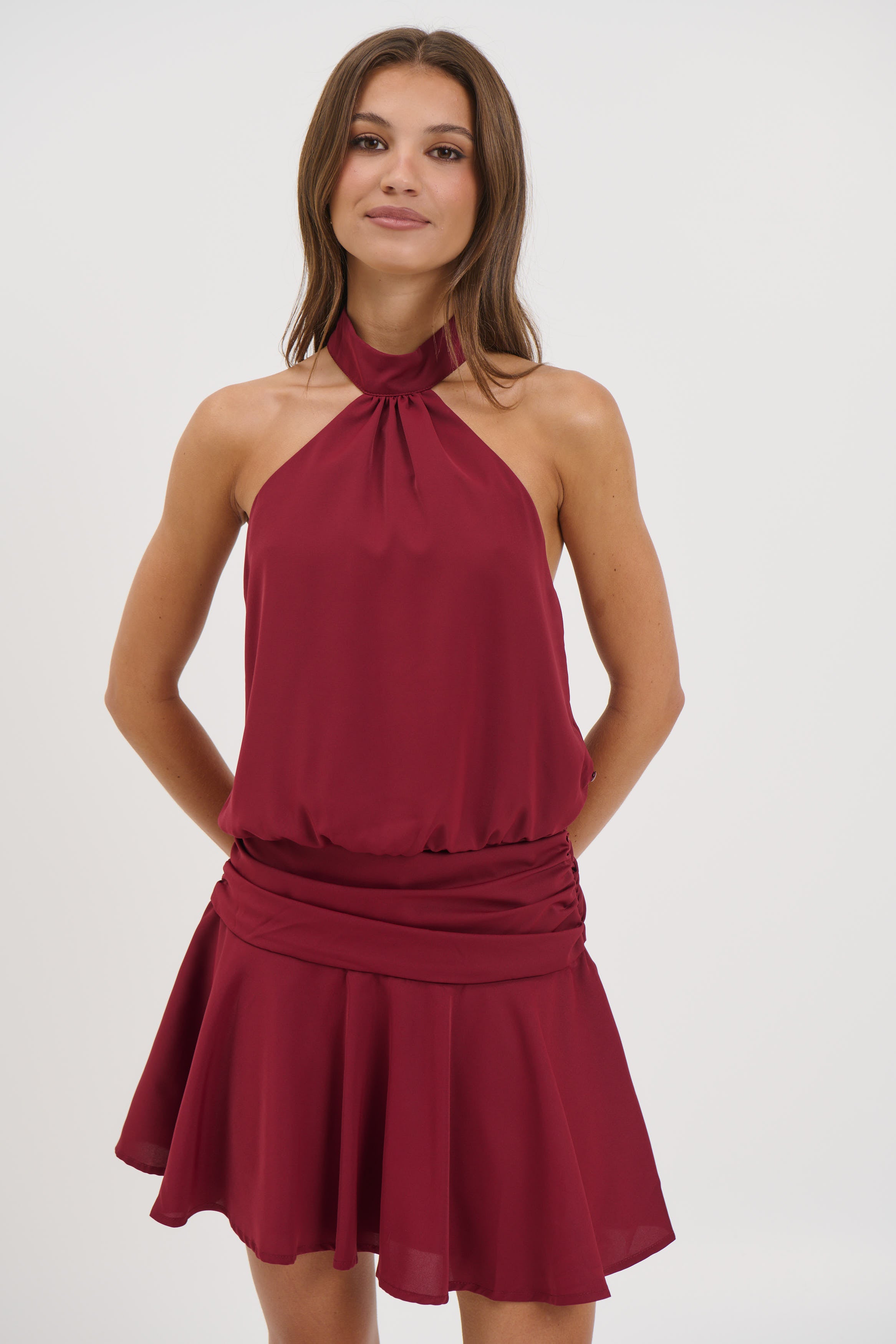 Renae Mini Dress Wine
