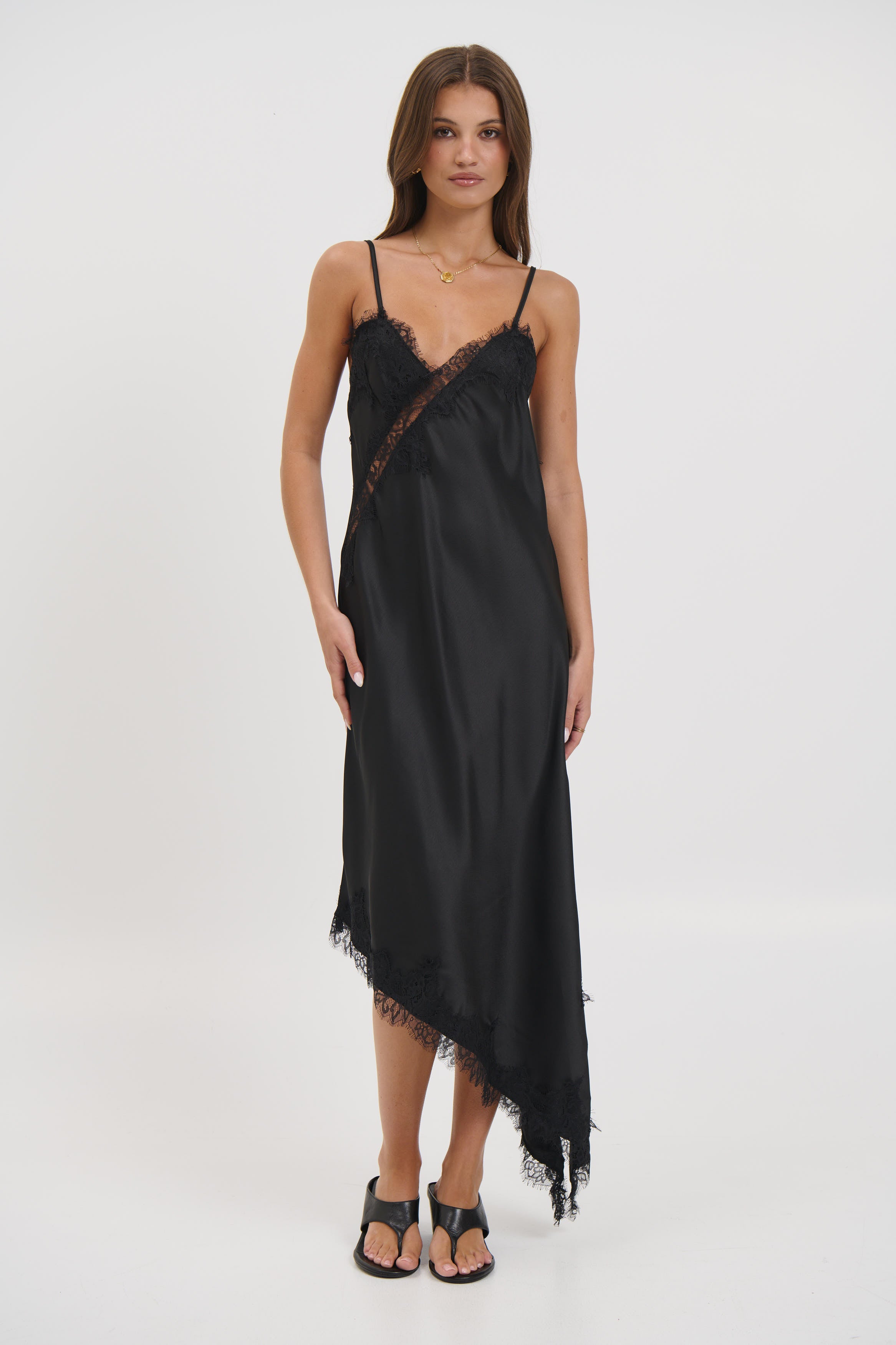 Blair Lace Midi Dress Black