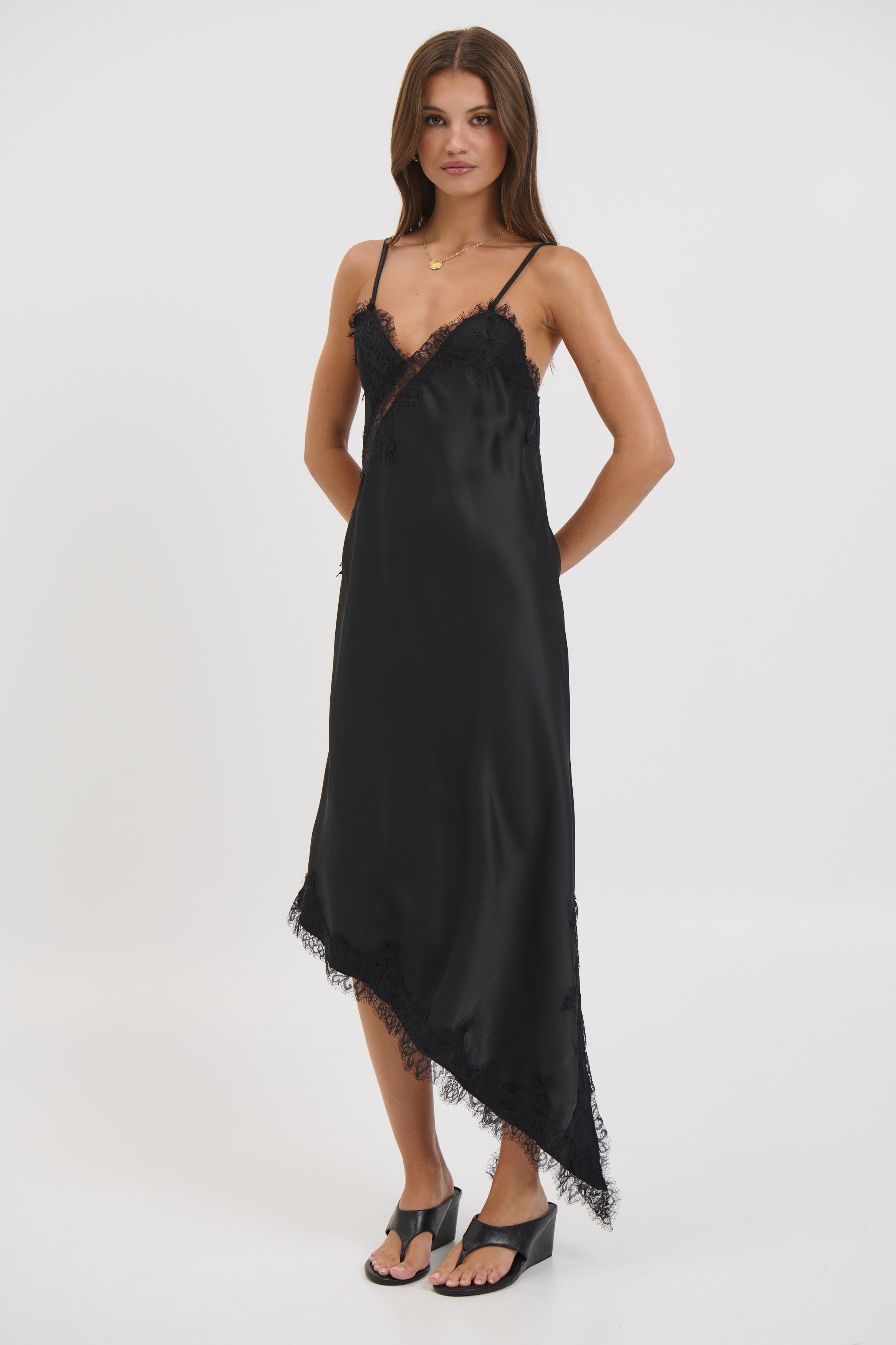 Blair Lace Midi Dress Black