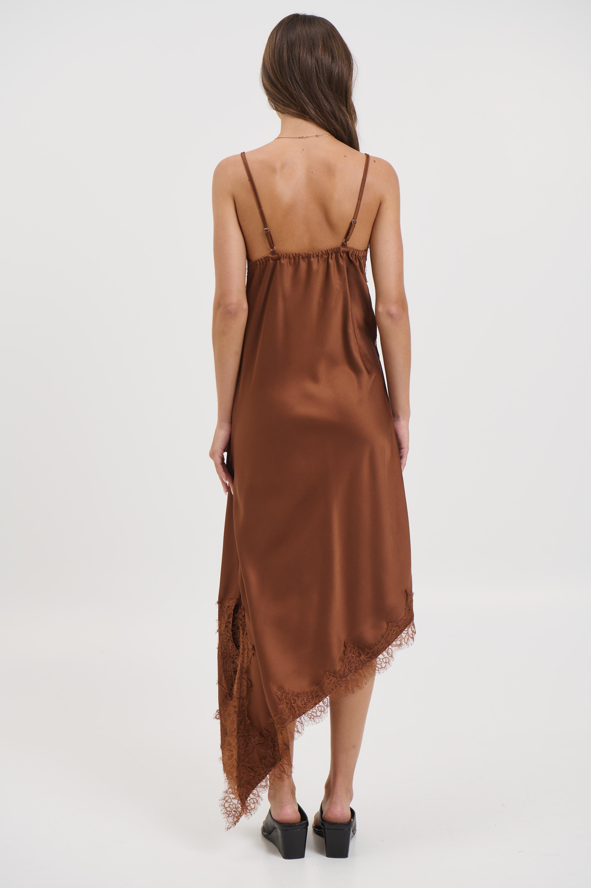 Blair Lace Midi Dress Chocolate