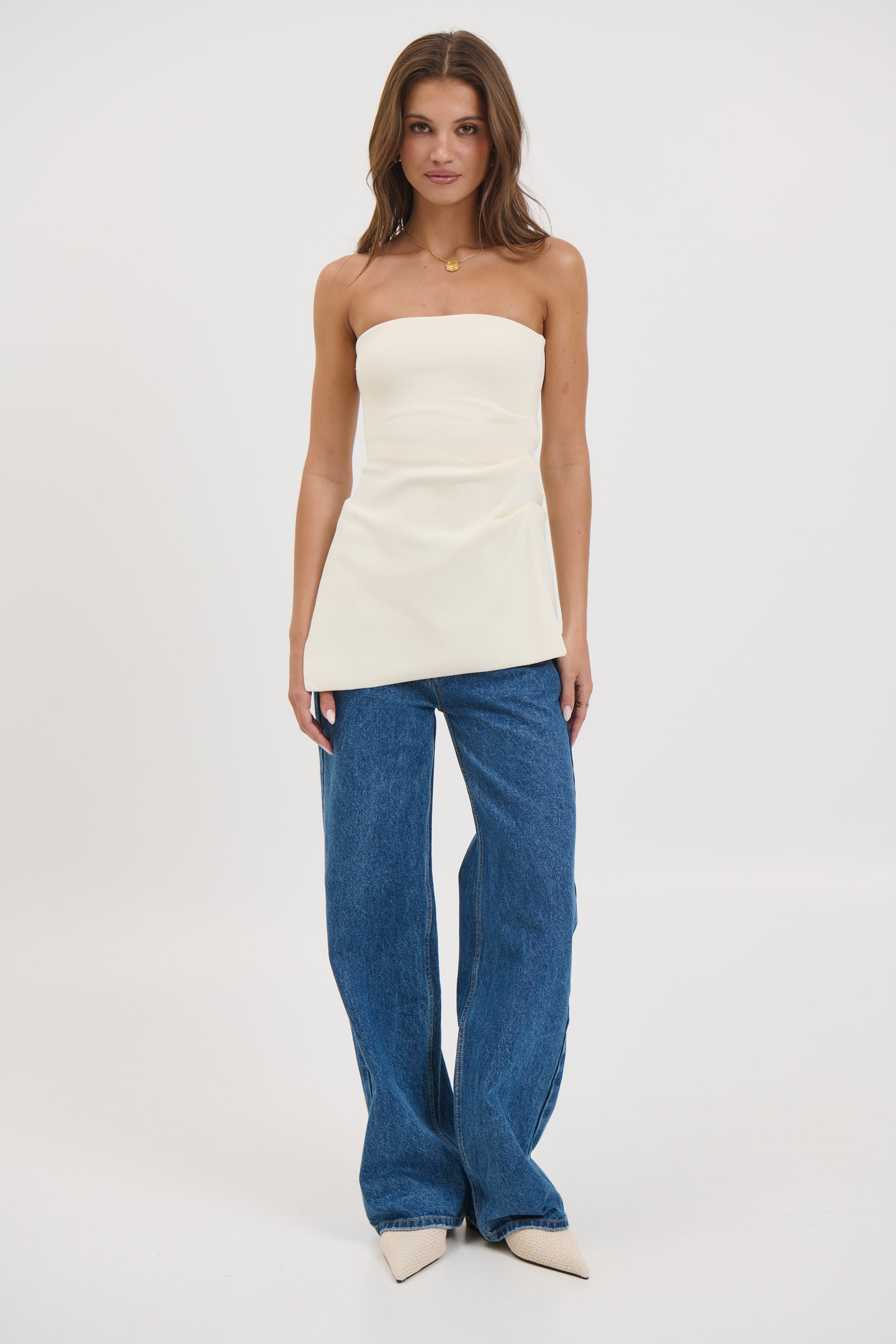 Melinda Strapless Top Cream