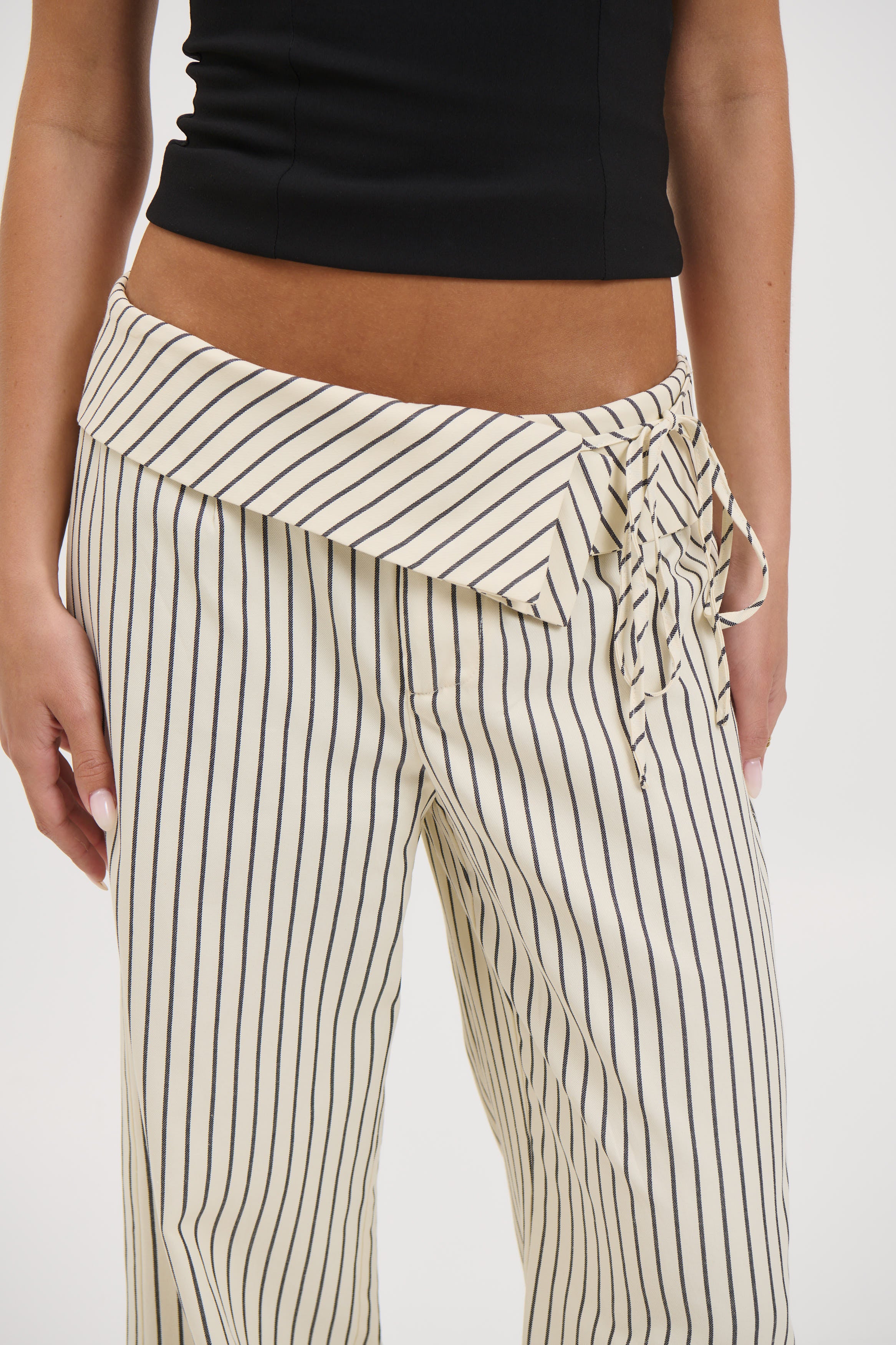 Gemma Pant Beige Stripe