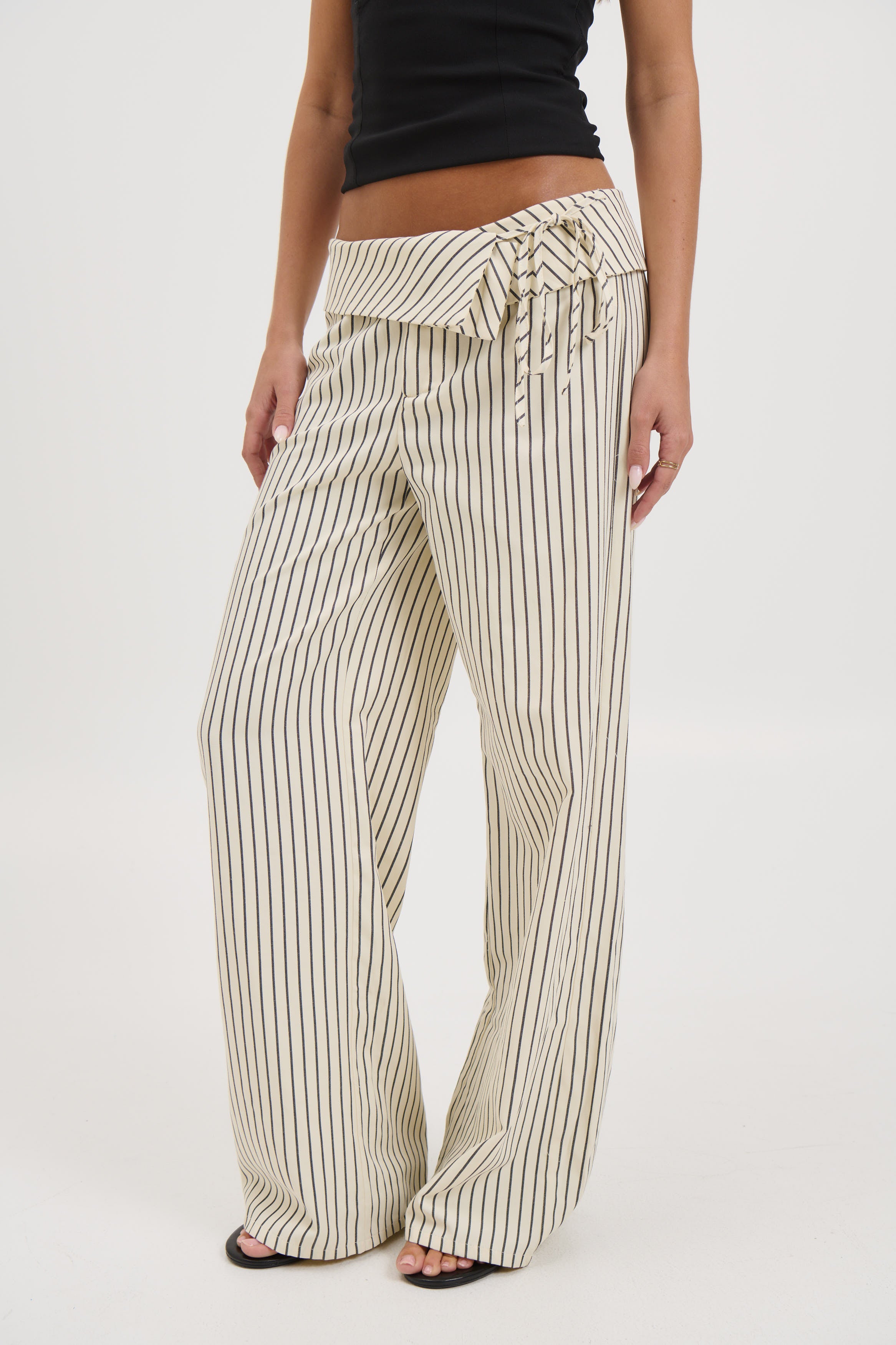 Gemma Pant Beige Stripe
