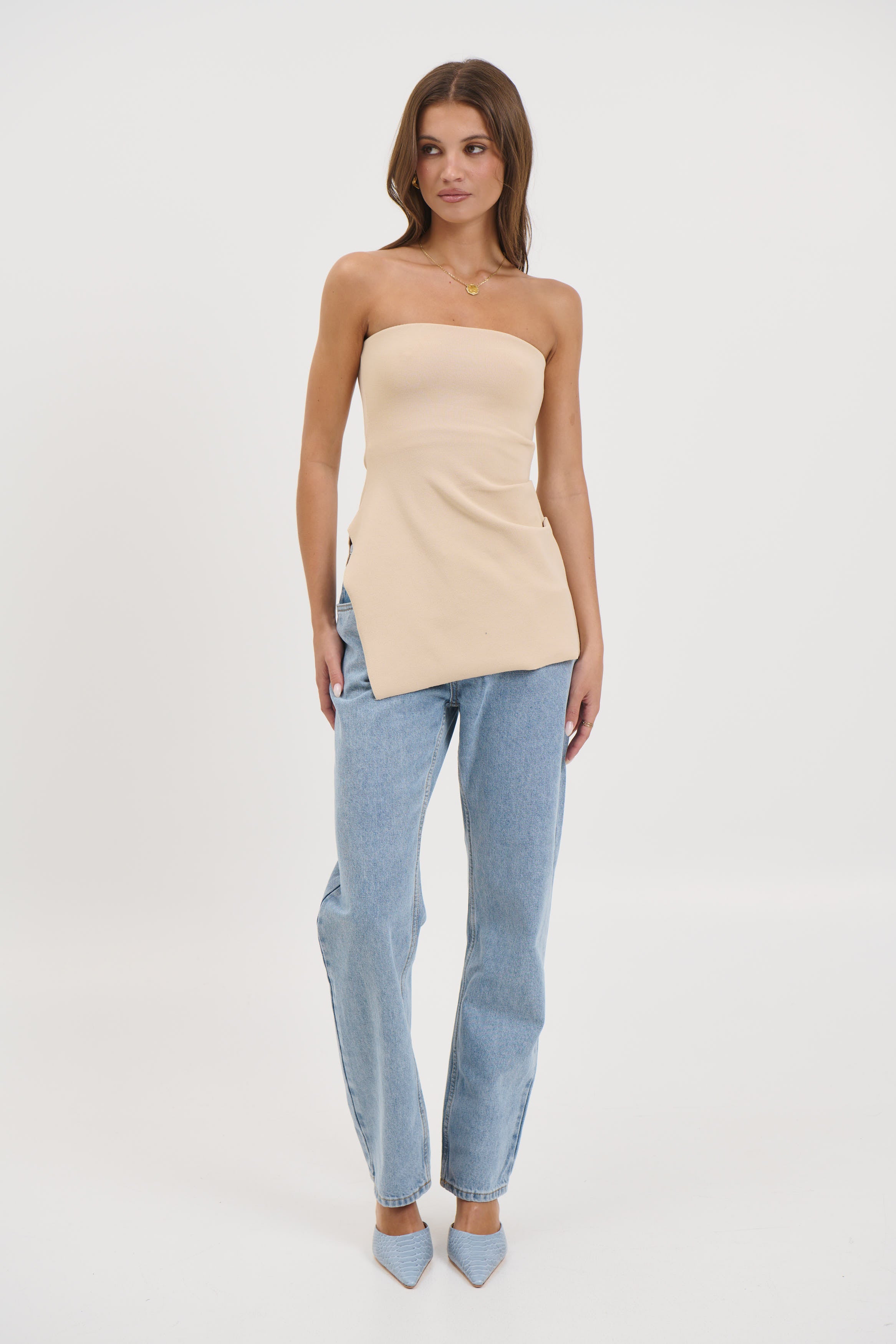 Melinda Strapless Top Sand