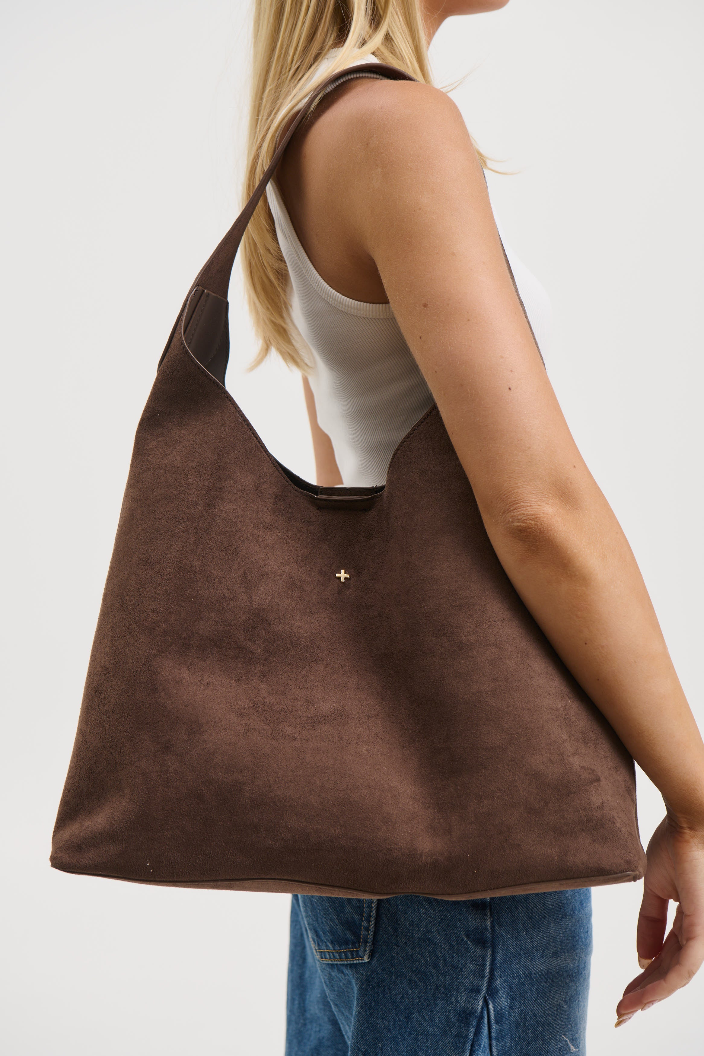 Duke Tote Bag Chocolate Suede