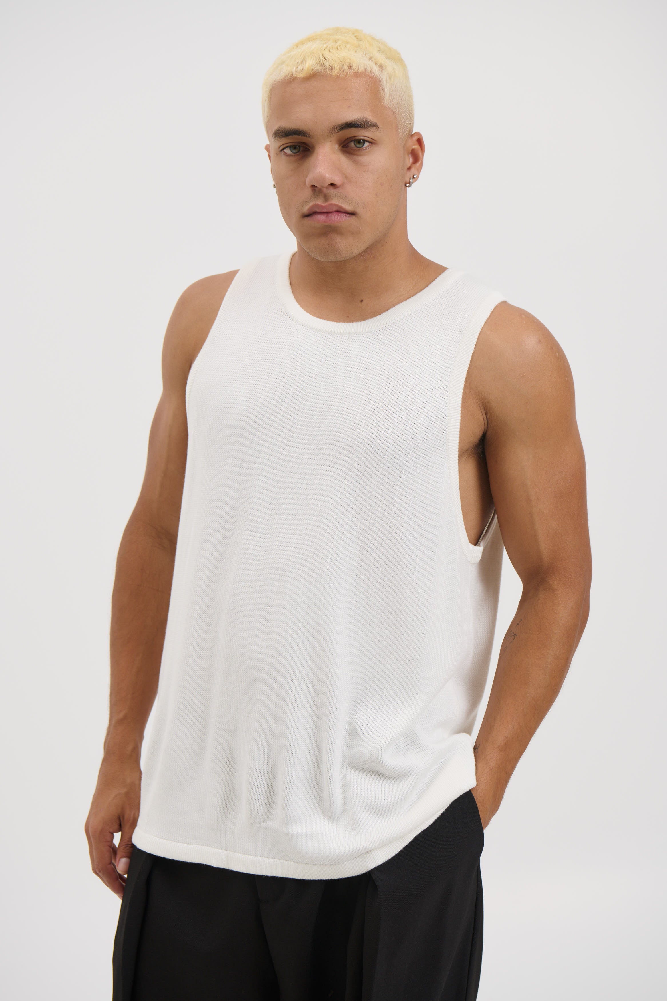 Deran Knitted Tank White