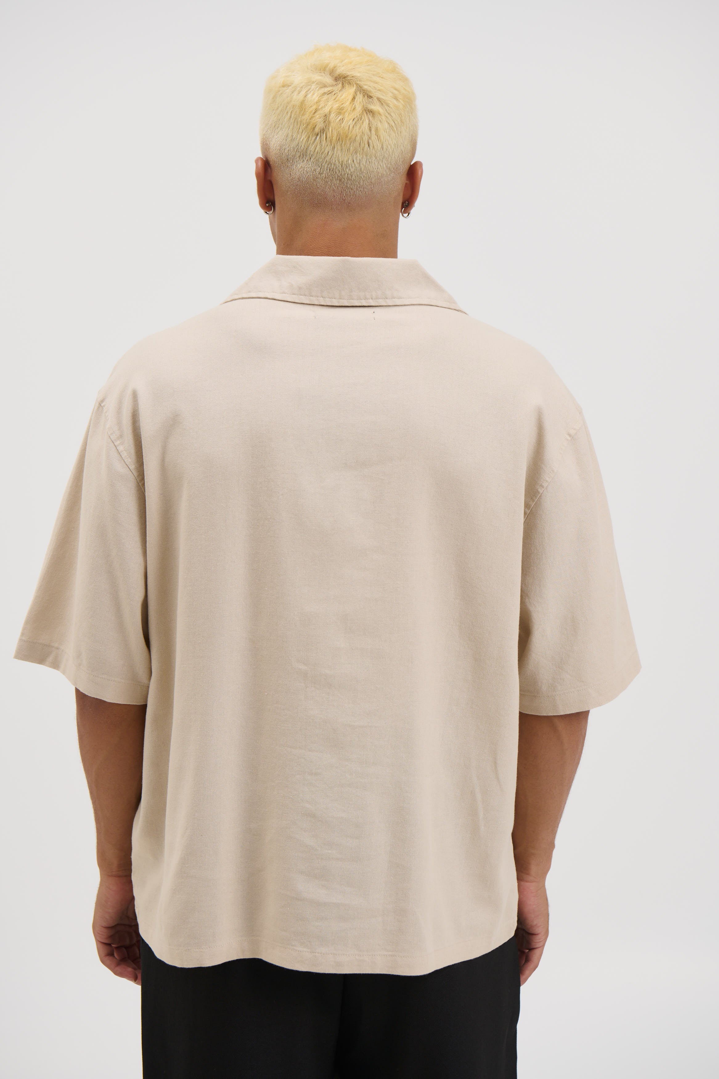 Raf Cropped Shirt Linen Oat