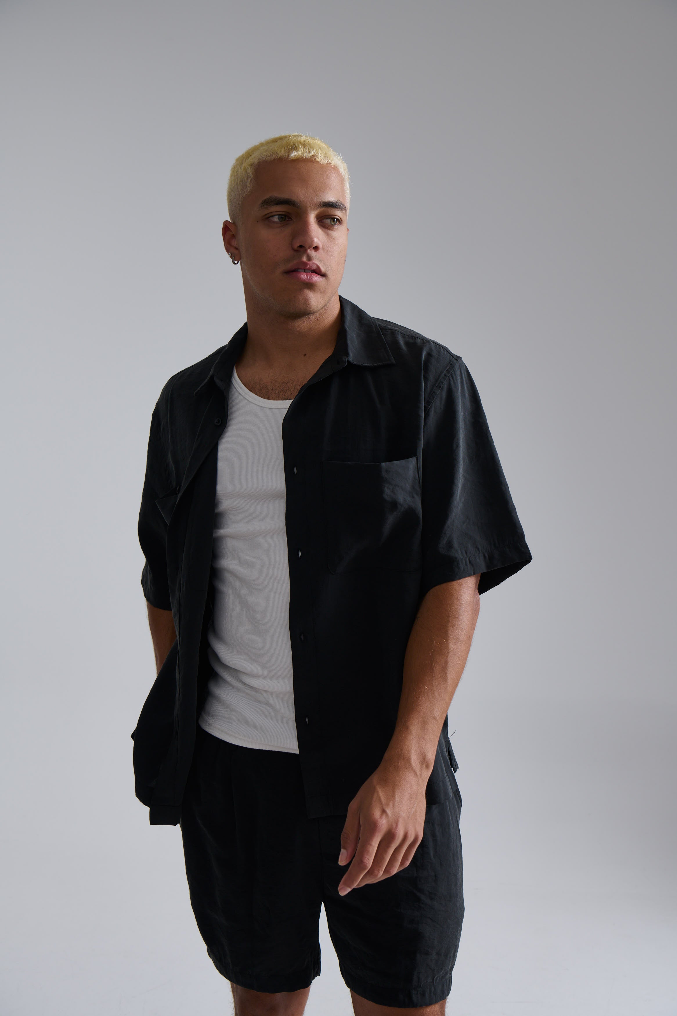 Simon Drape Shirt Black
