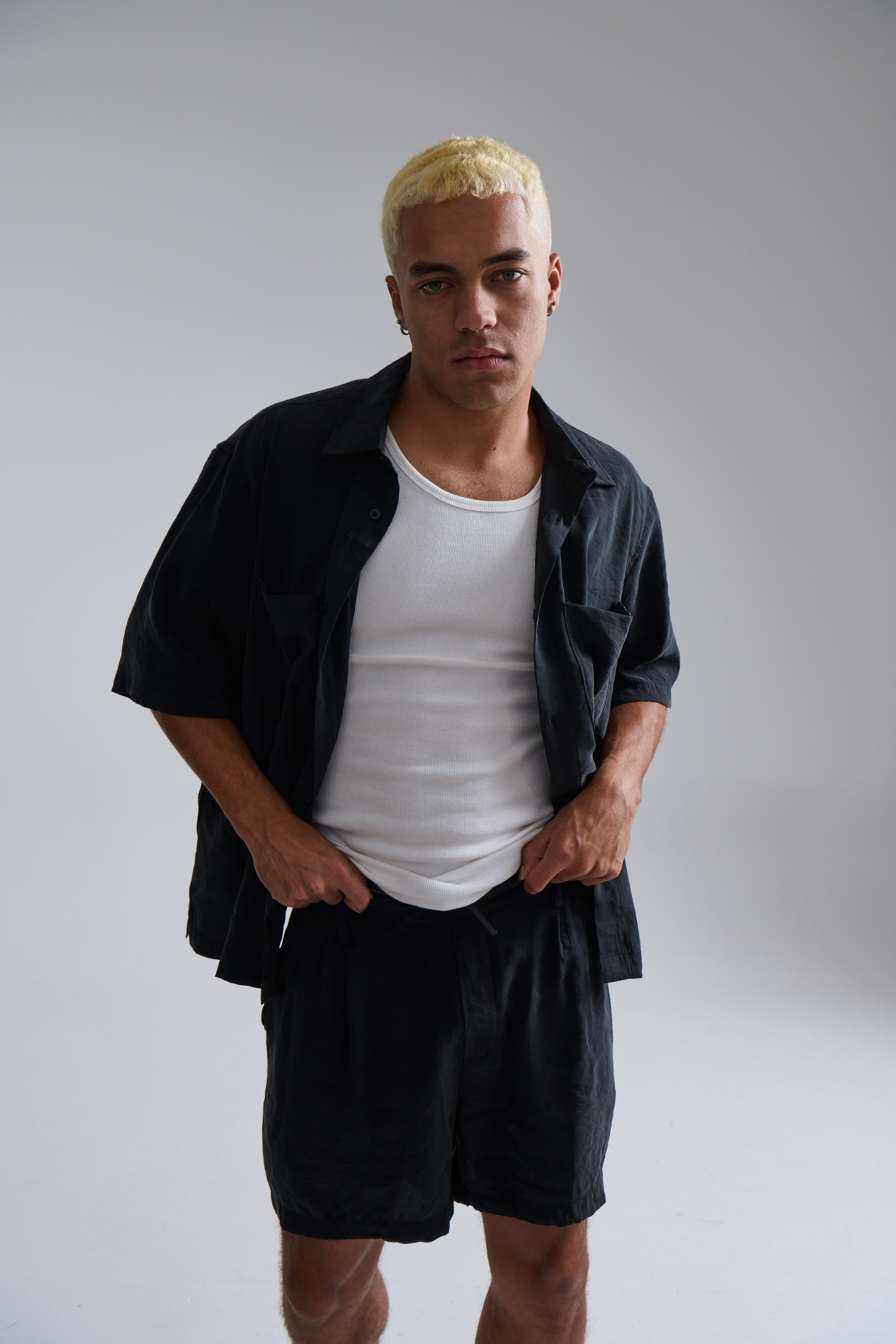 Simon Drape Shirt Black