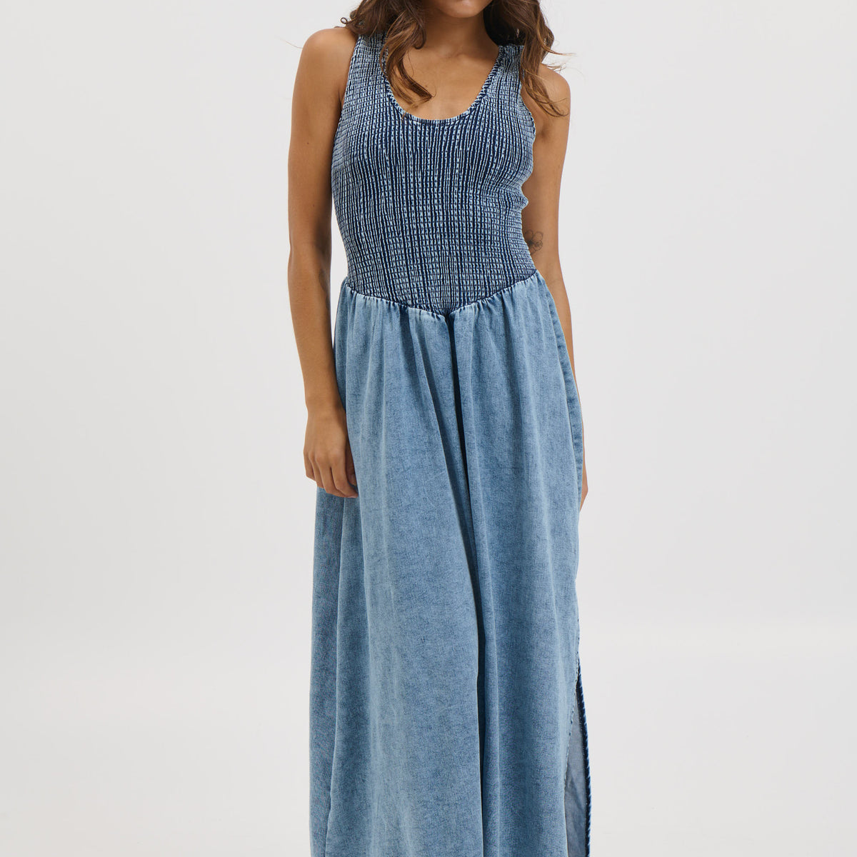 Hattie Maxi Dress Denim Blue
