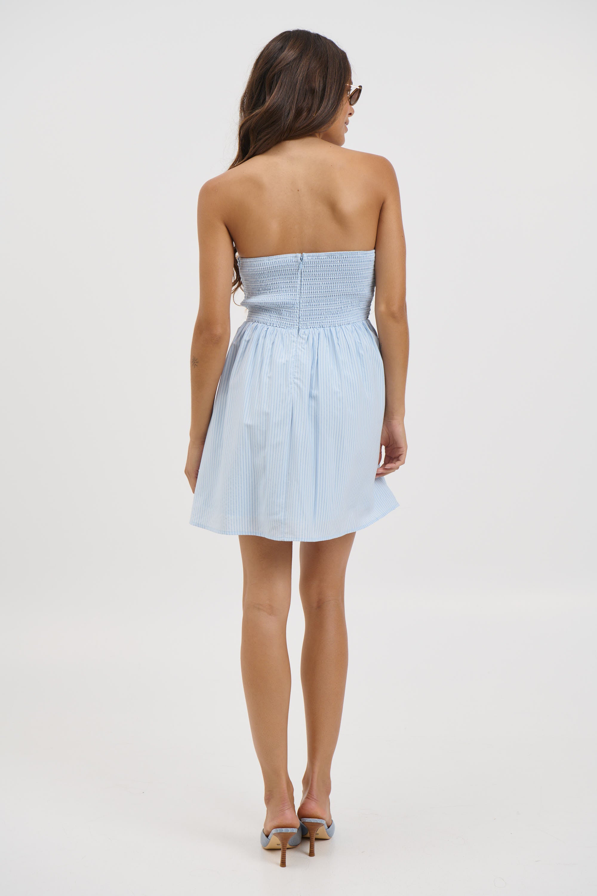 Shayla Strapless Mini Dress Sky