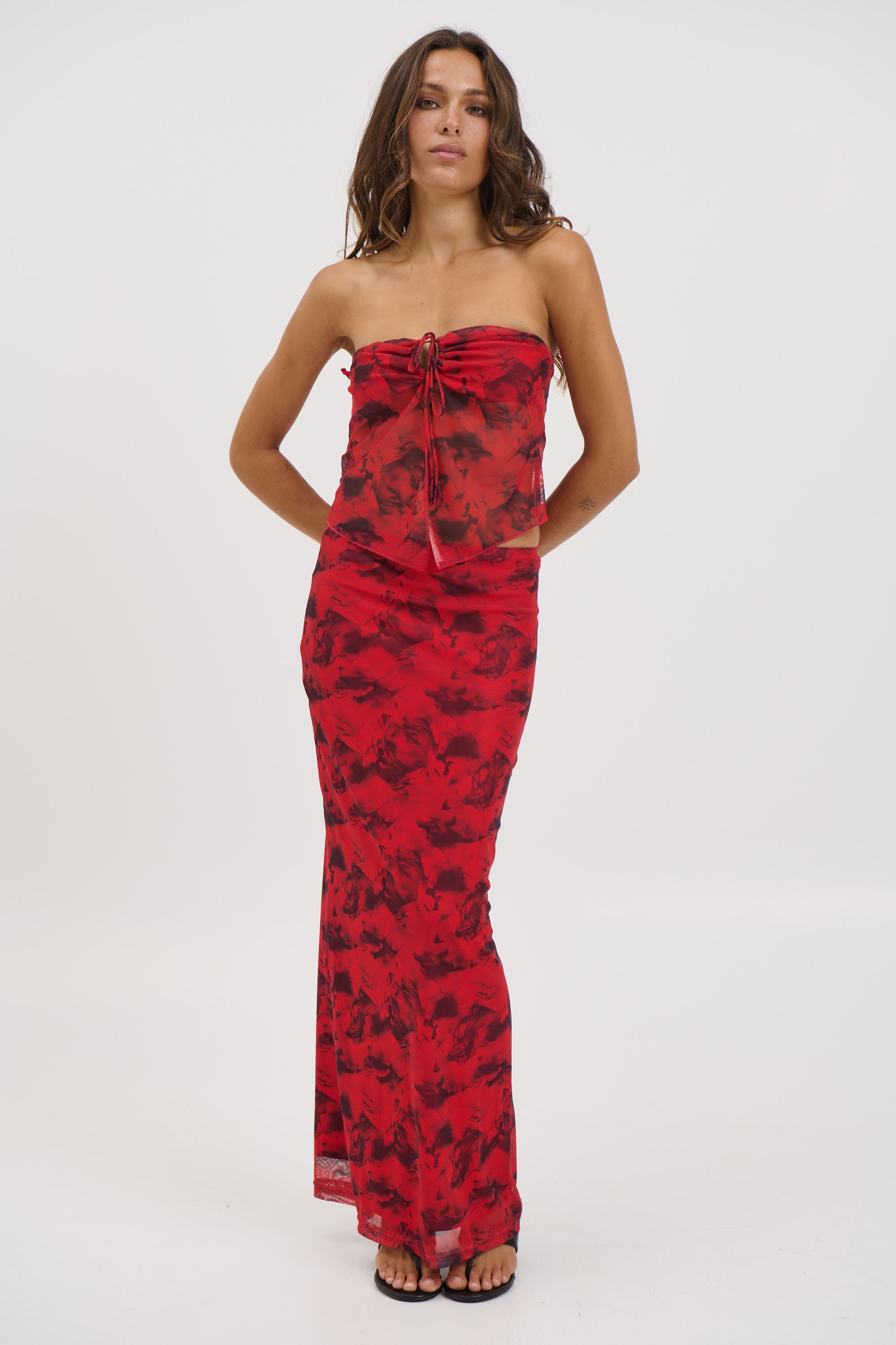 Lani Strapless Top Red