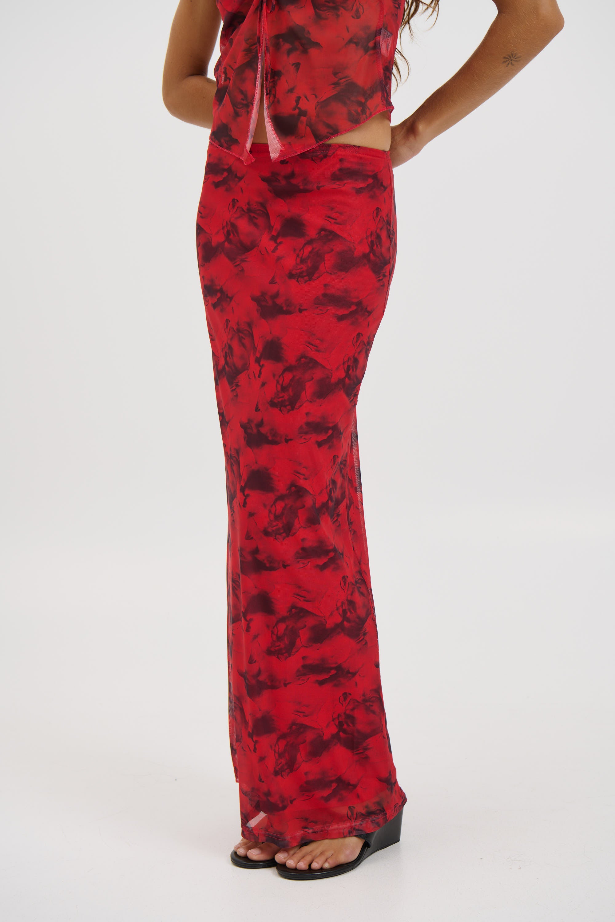 Lani Maxi Skirt Red