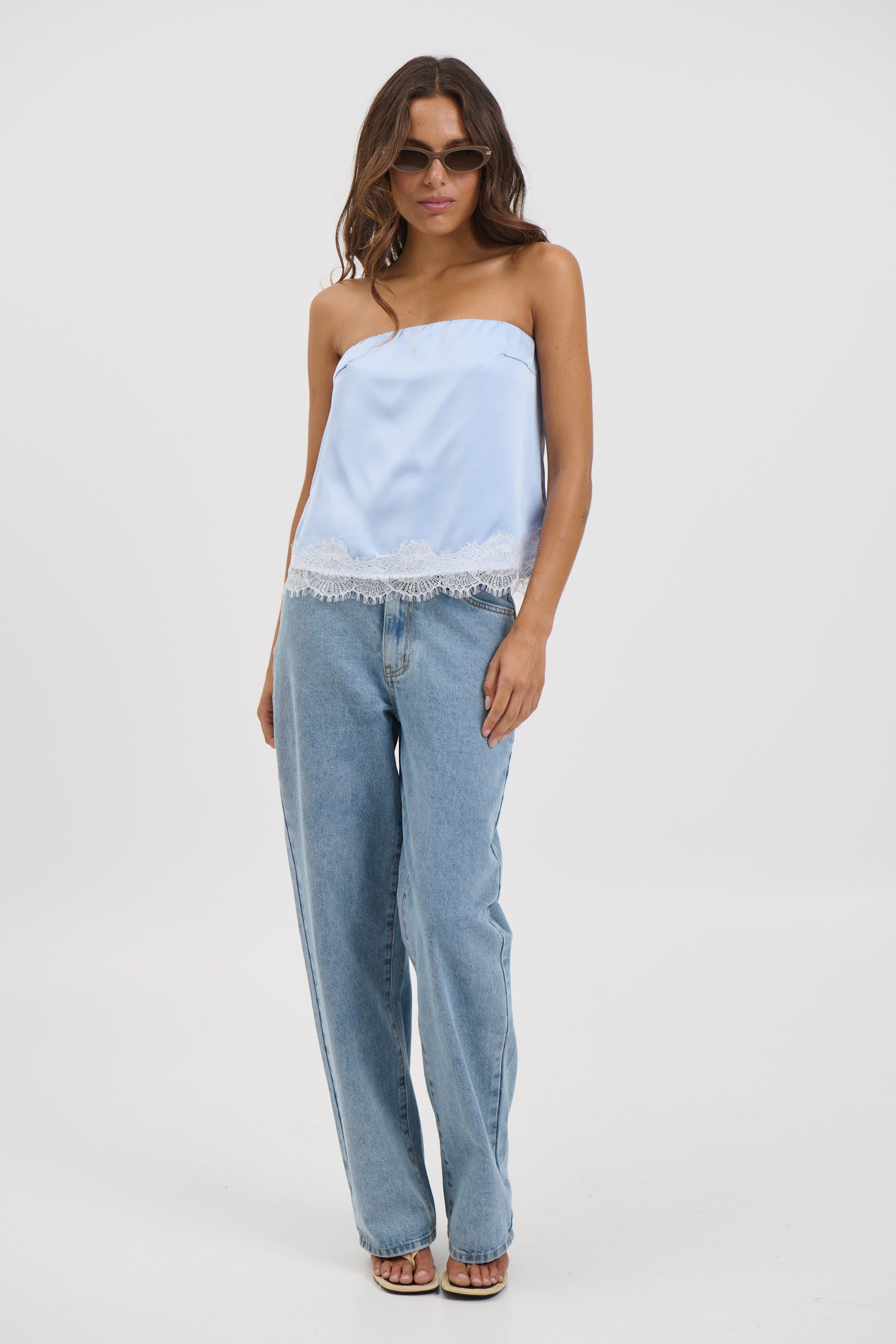 Stassie Strapless Top Sky