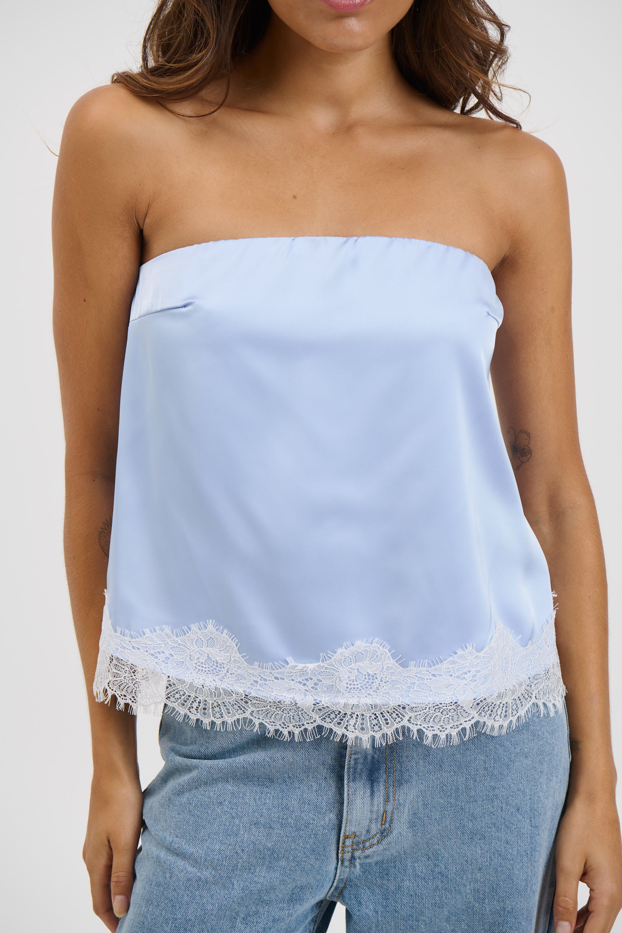 Stassie Strapless Top Sky