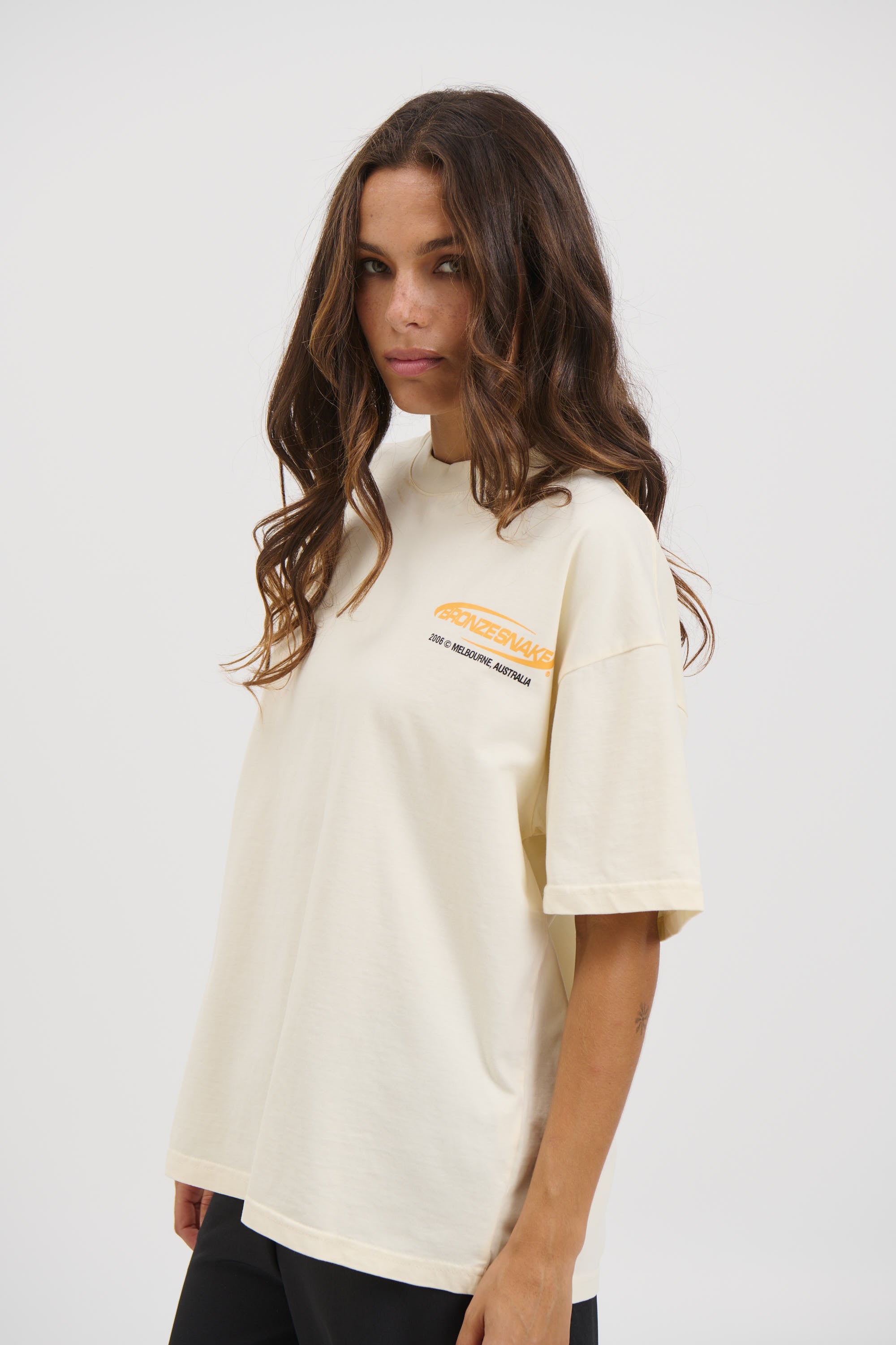 Unisex Bronze Snake Classic Tee Ivory