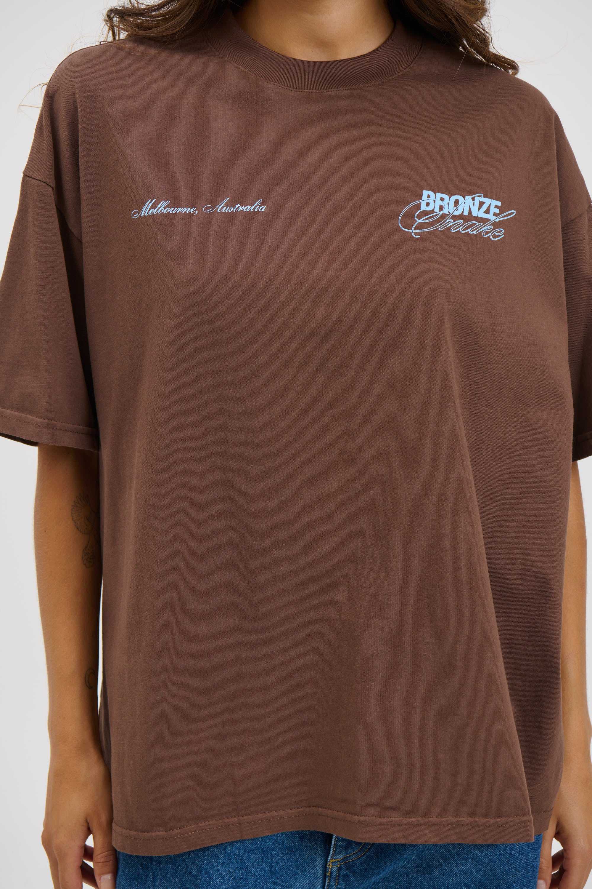 Unisex Bronze Snake Signature Tee Choc