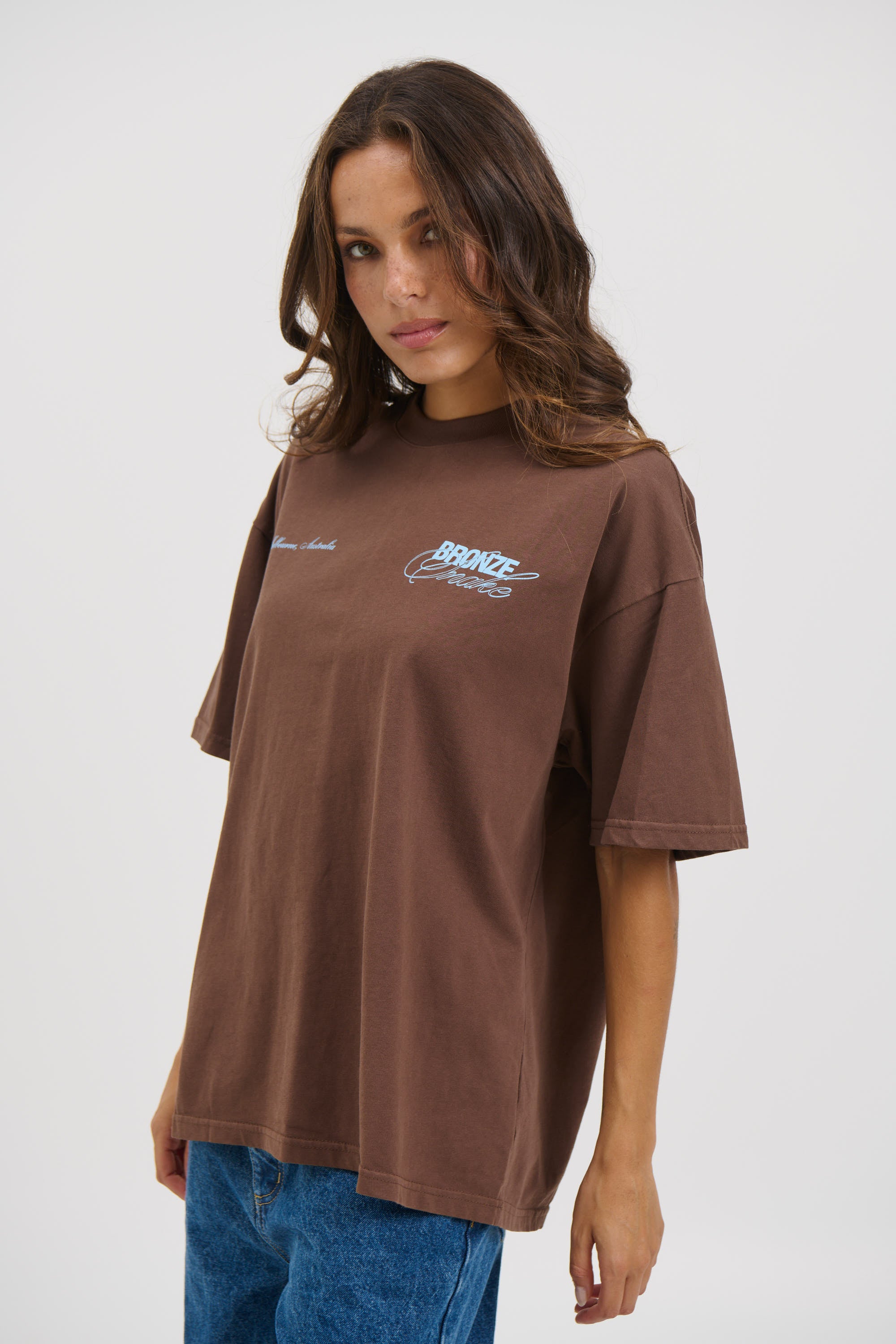 Unisex Bronze Snake Signature Tee Choc