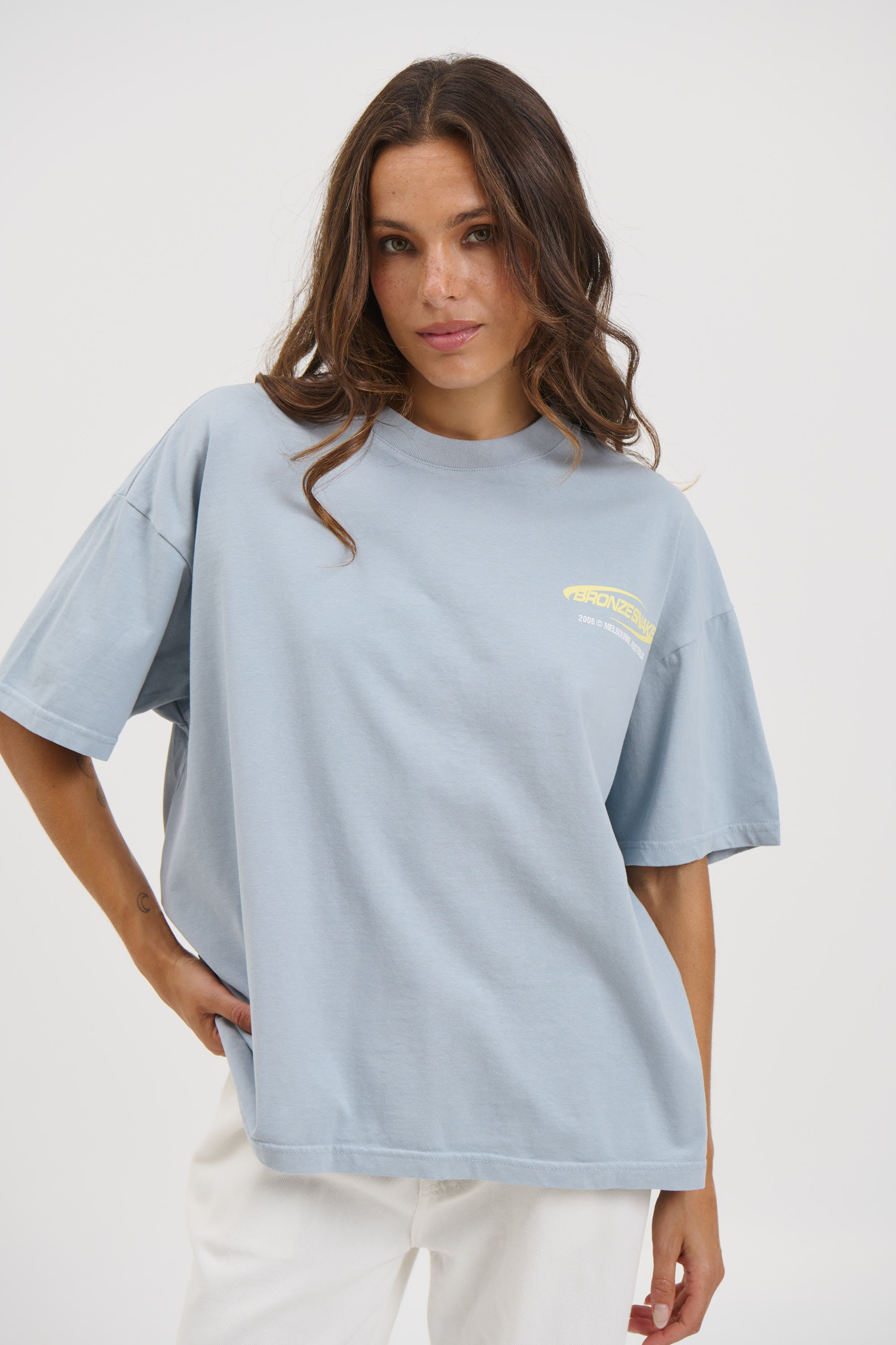 Unisex Bronze Snake Classic Tee Blue