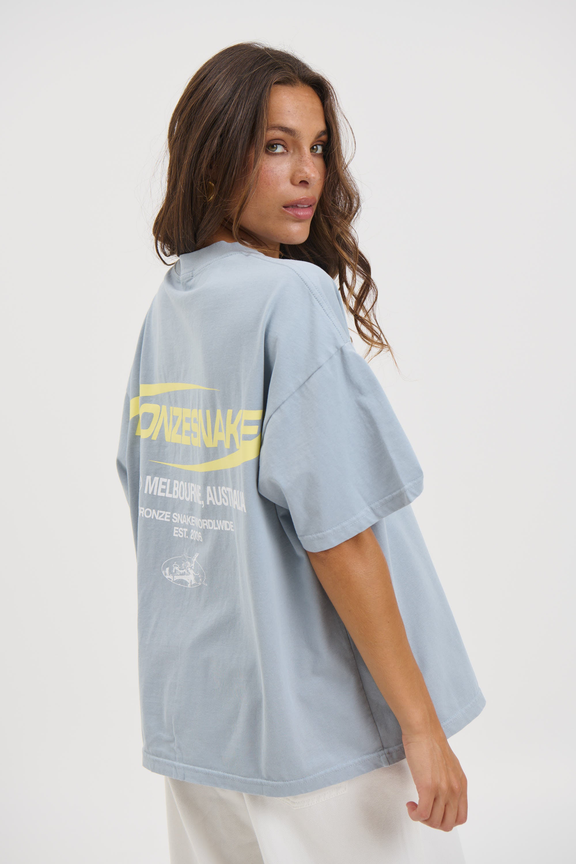 Unisex Bronze Snake Classic Tee Blue