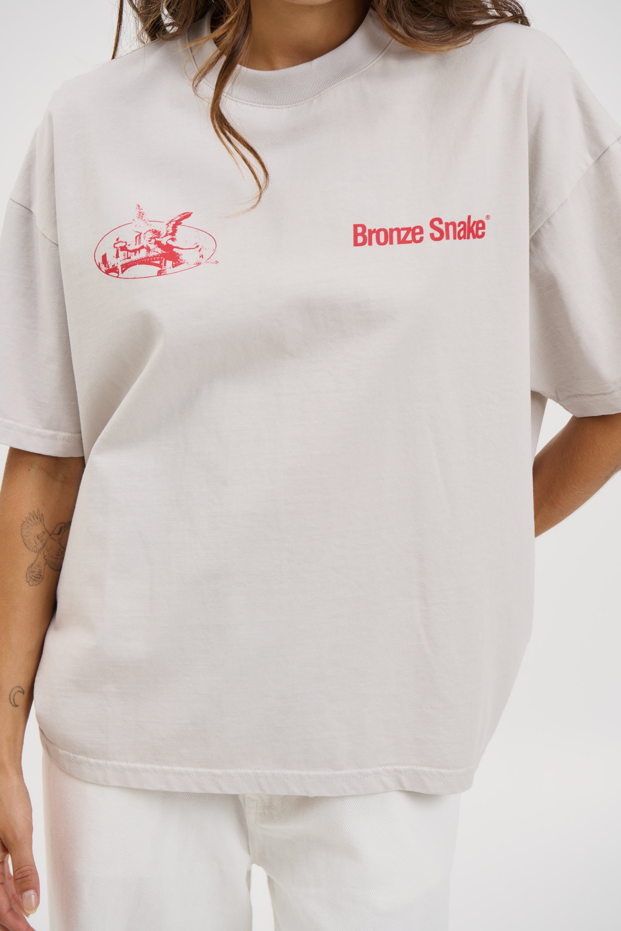 Unisex Bronze Snake Melb Tee Ivory