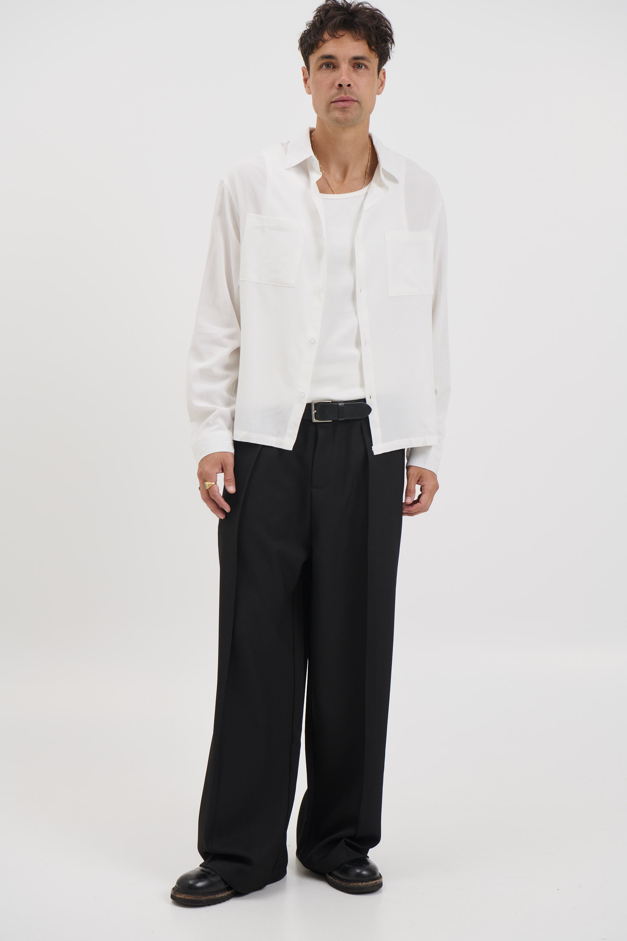 Miles Stripe Shirt White