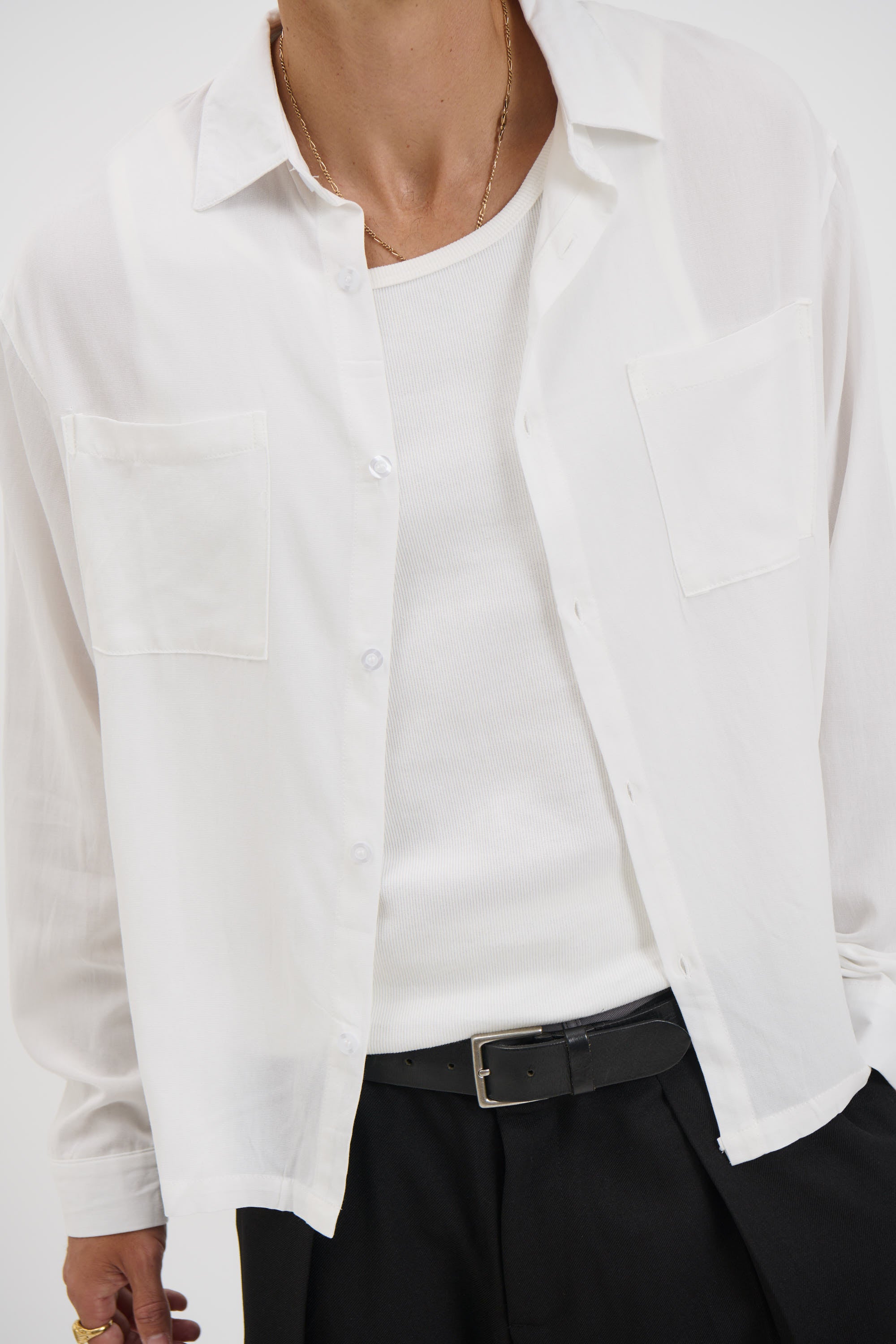 Miles Stripe Shirt White