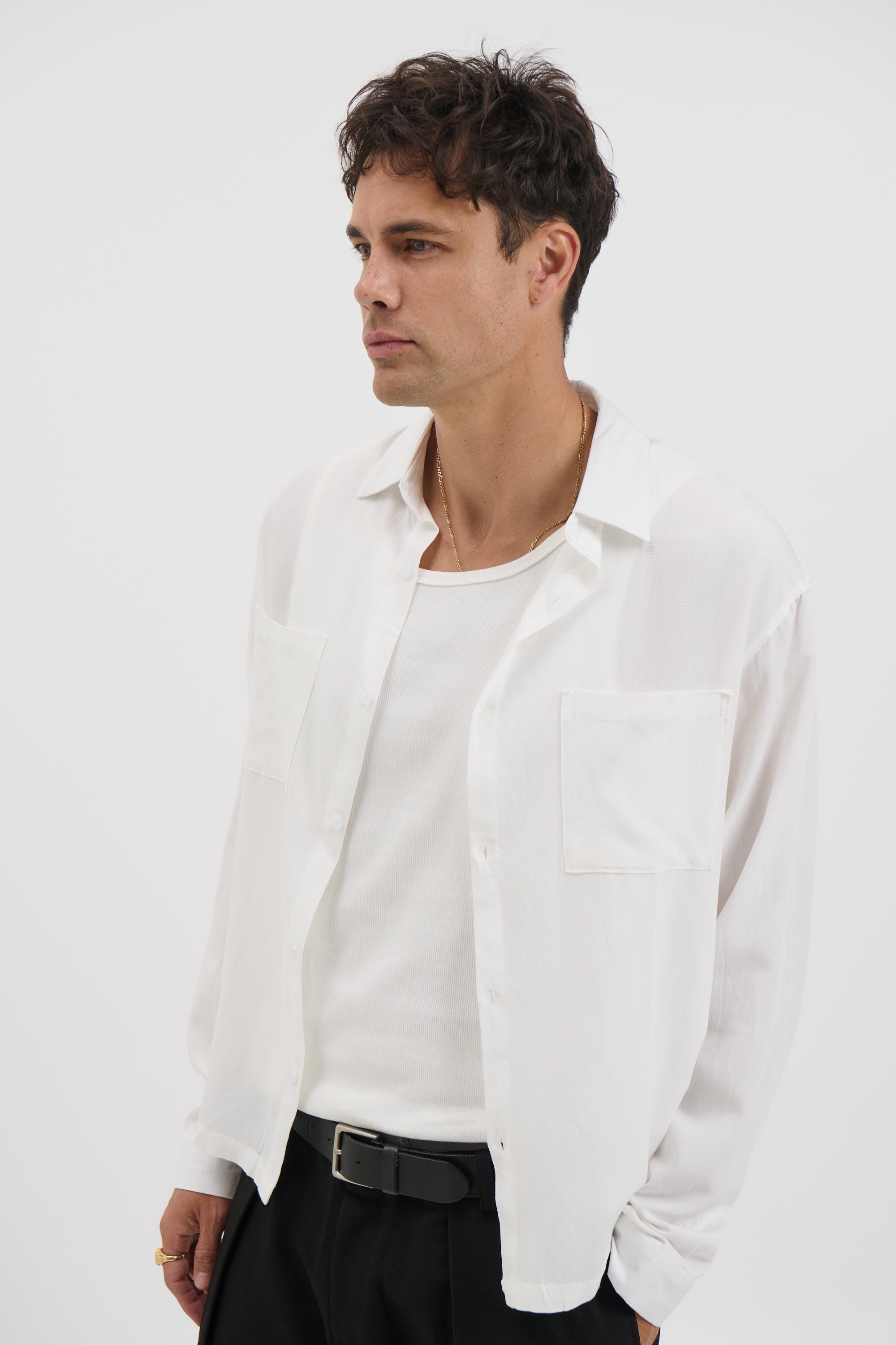 Miles Stripe Shirt White