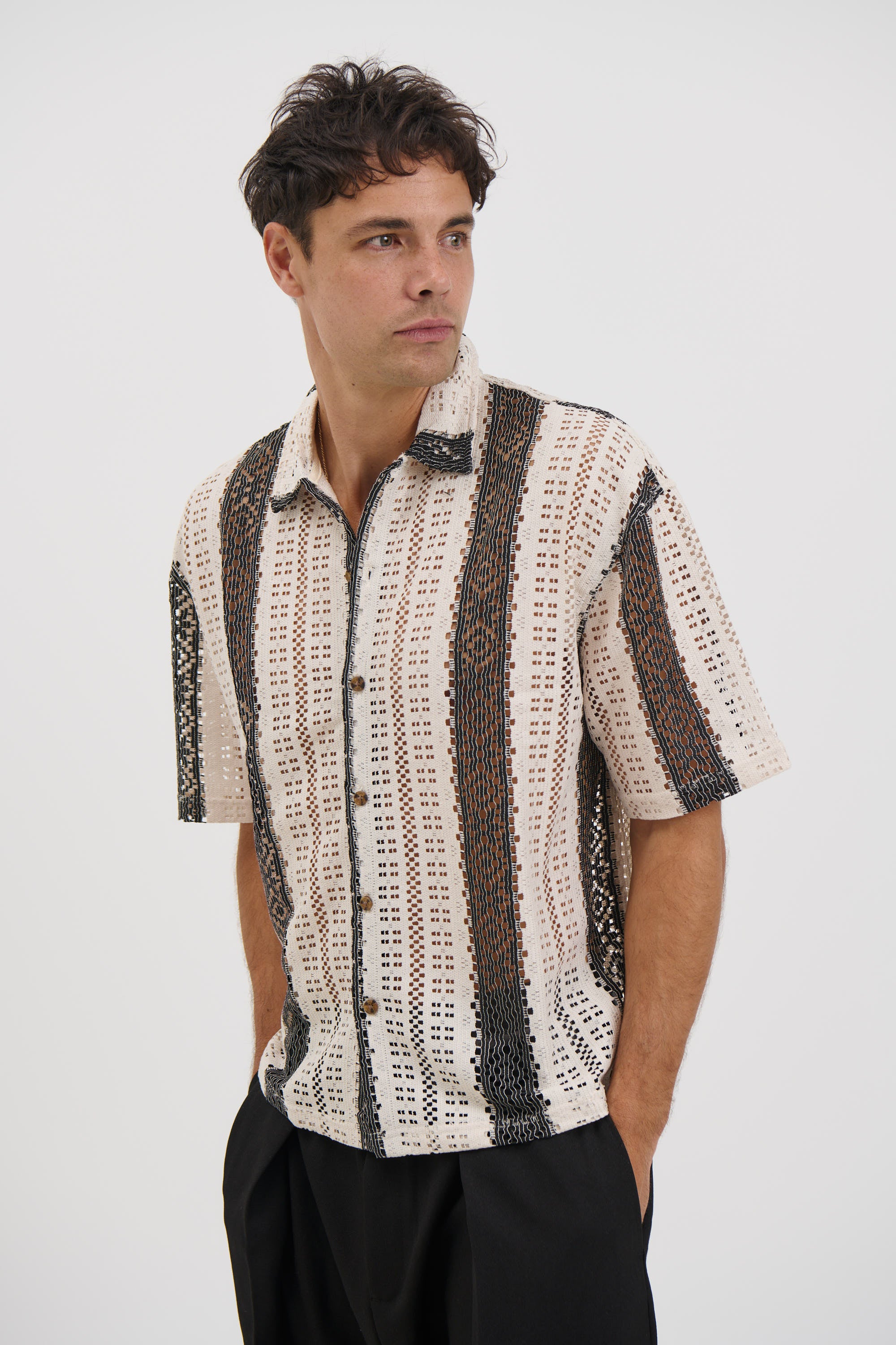 Lucas Drop Shirt Stripe Stitch